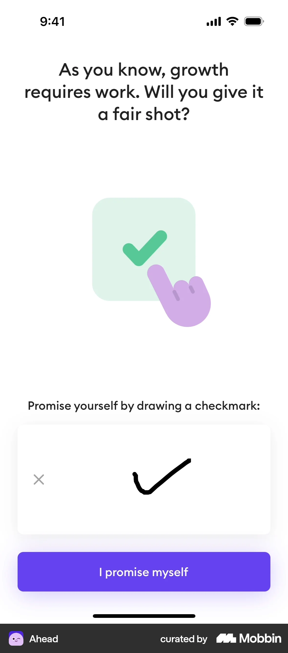Ahead Onboarding screen