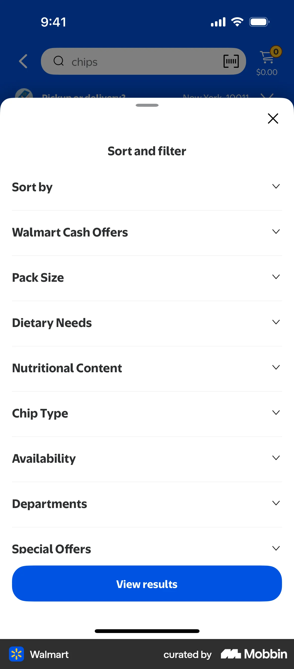 Mobile Filtering & Sorting Flow