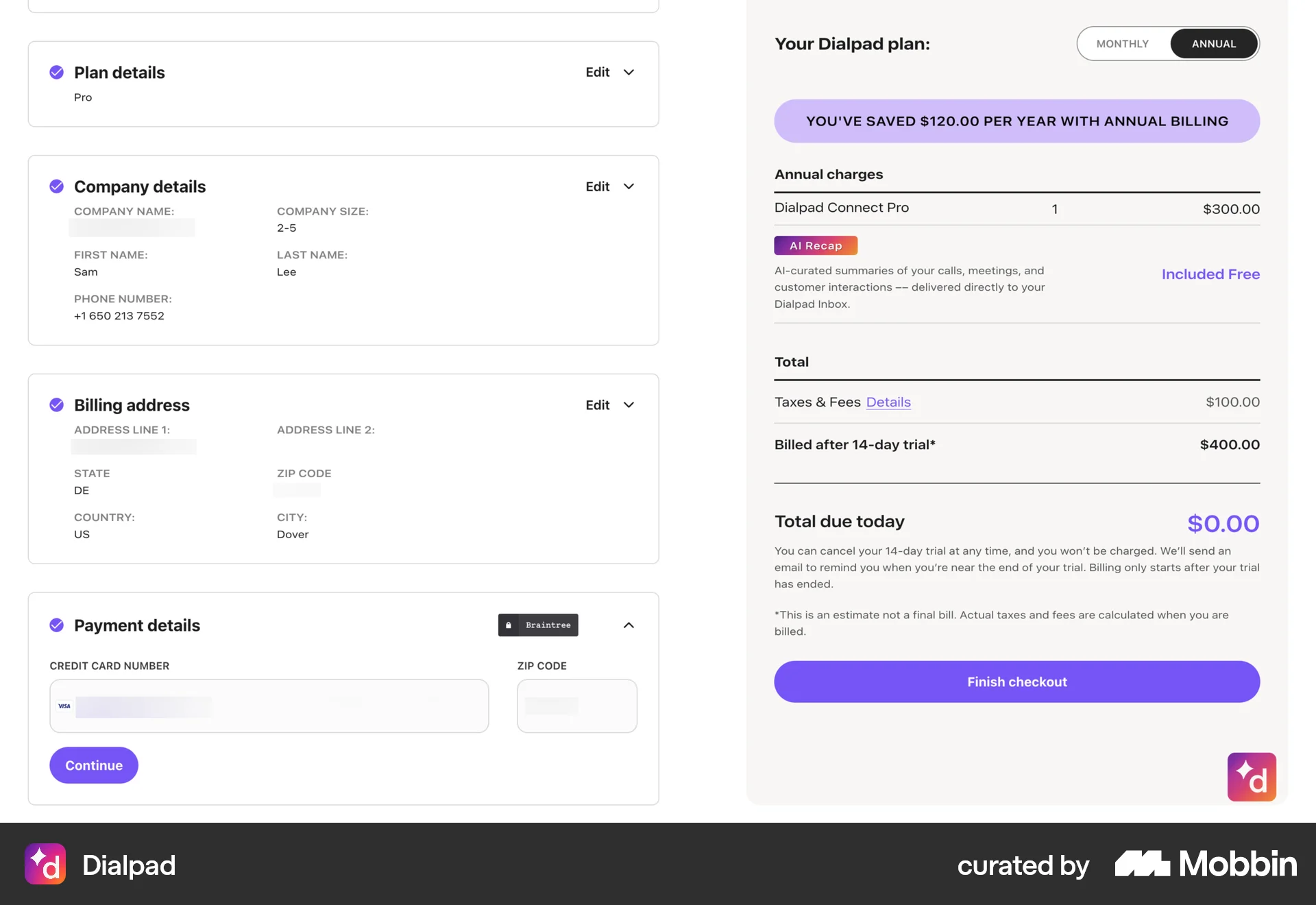 Dialpad Onboarding screen
