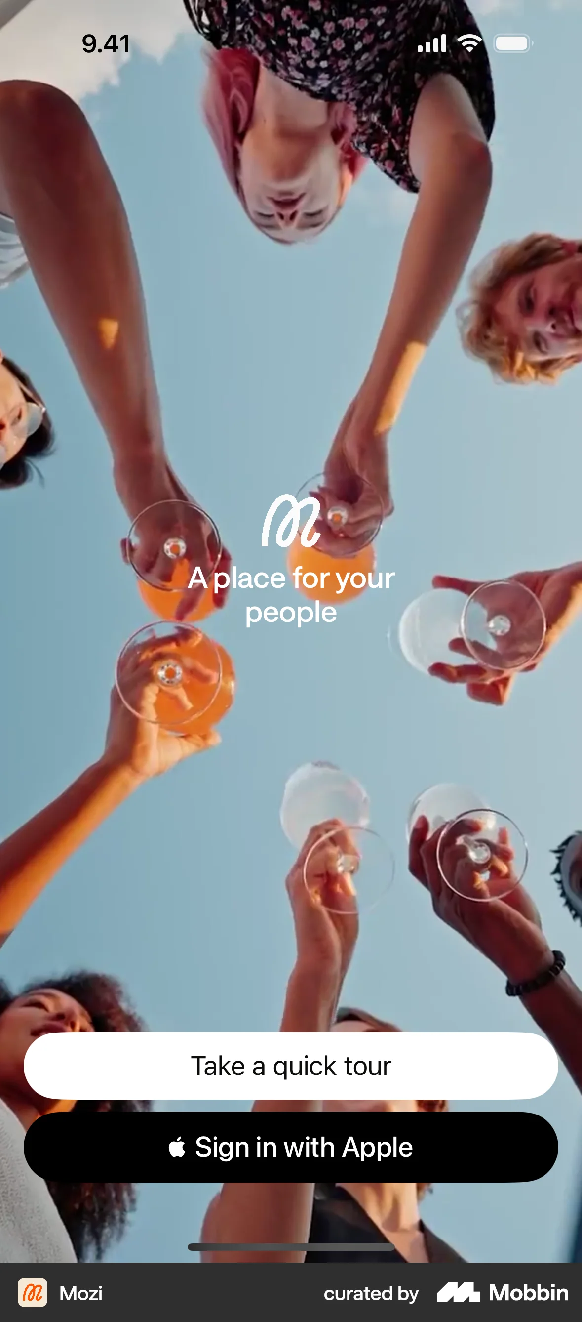 Mozi Onboarding screen