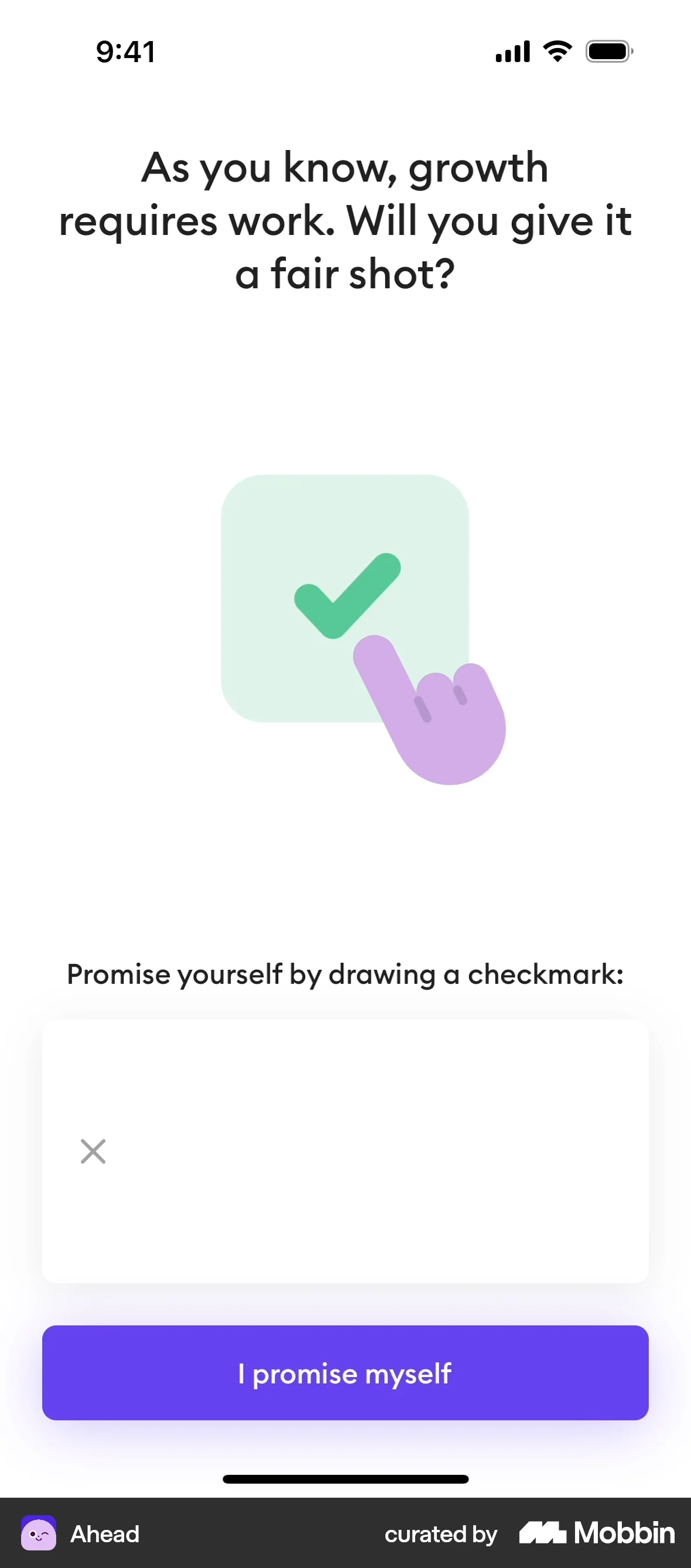Ahead Onboarding screen