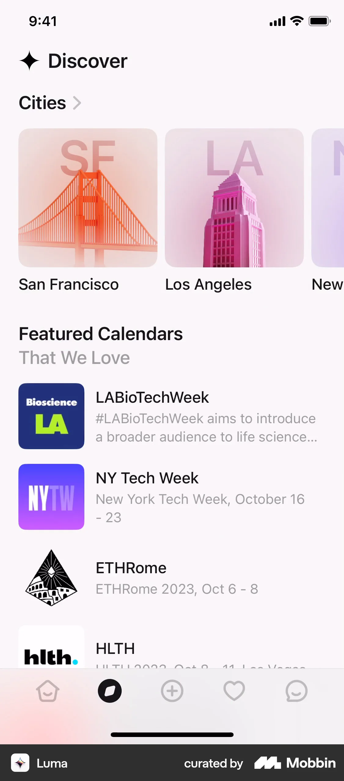Luma Onboarding screen