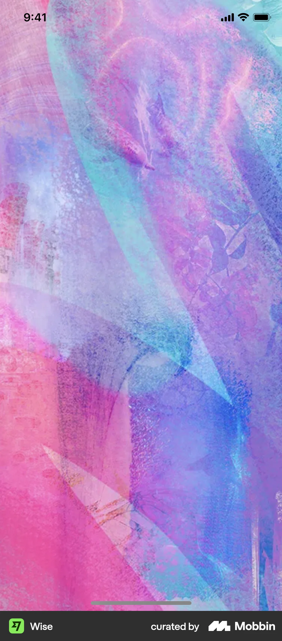 Wise Onboarding screen