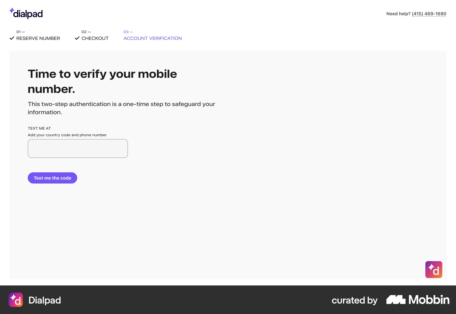 Dialpad Onboarding screen