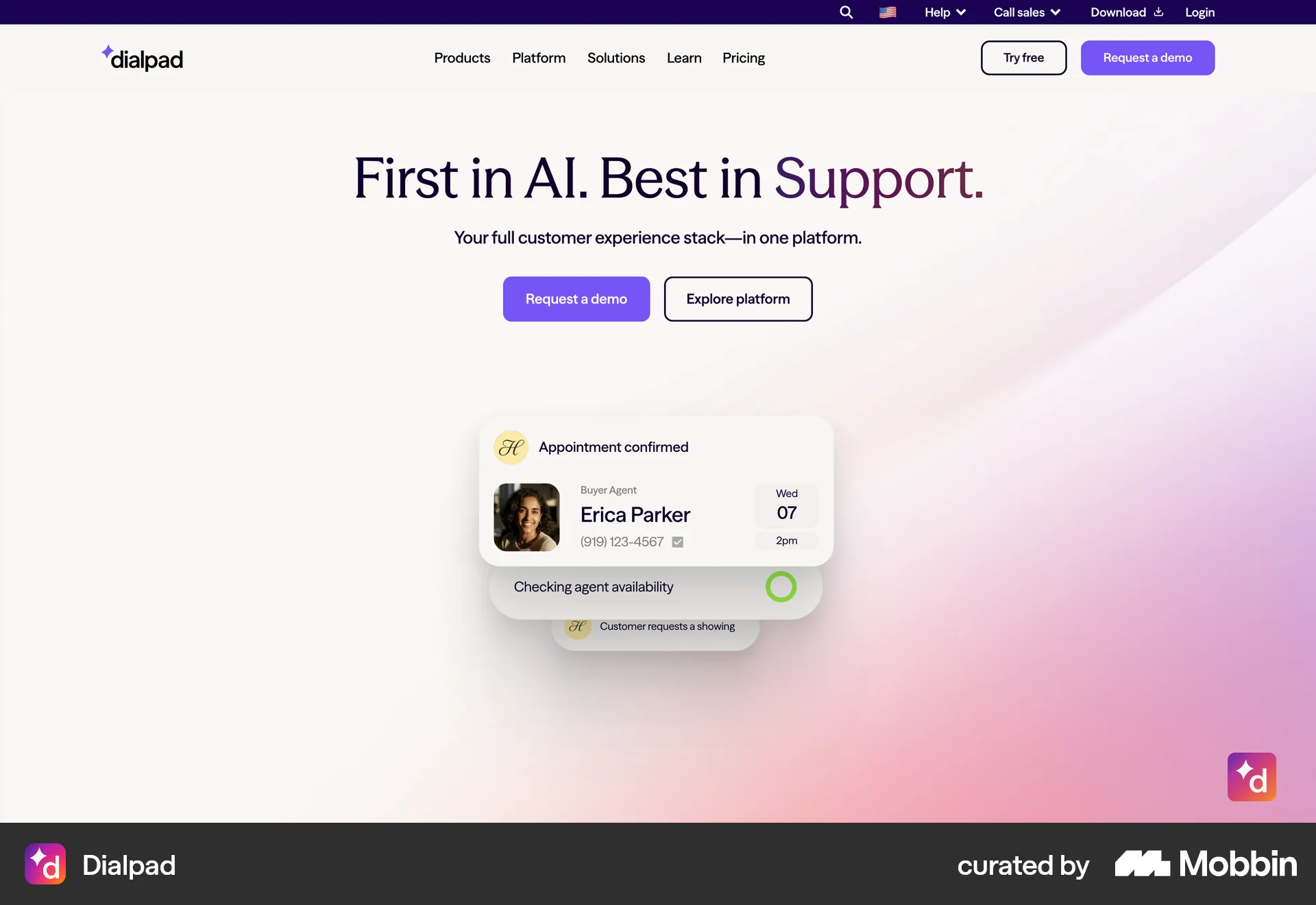 Dialpad Onboarding screen