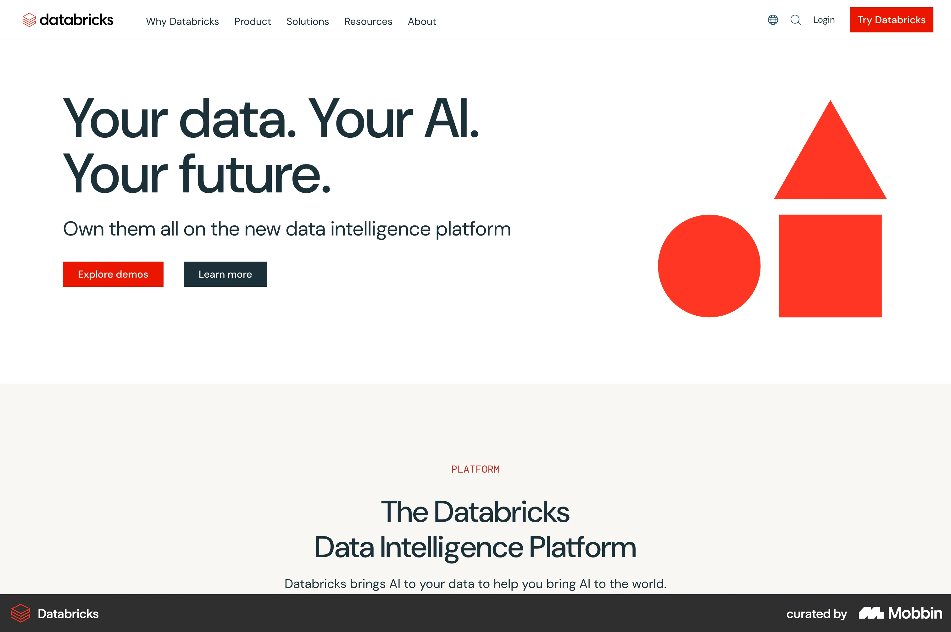 Databricks Web Databricks Landing Page | Mobbin