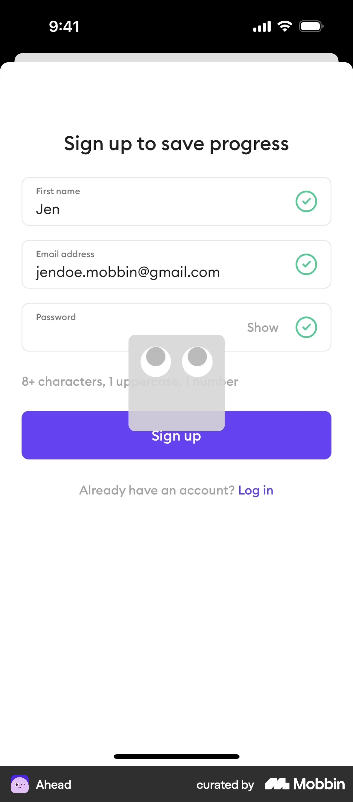 Ahead Onboarding screen