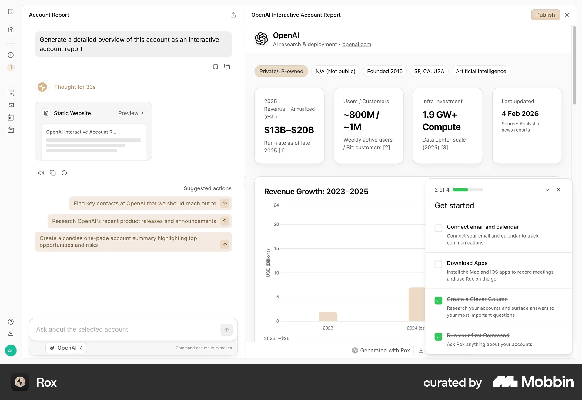 Rox Onboarding screen