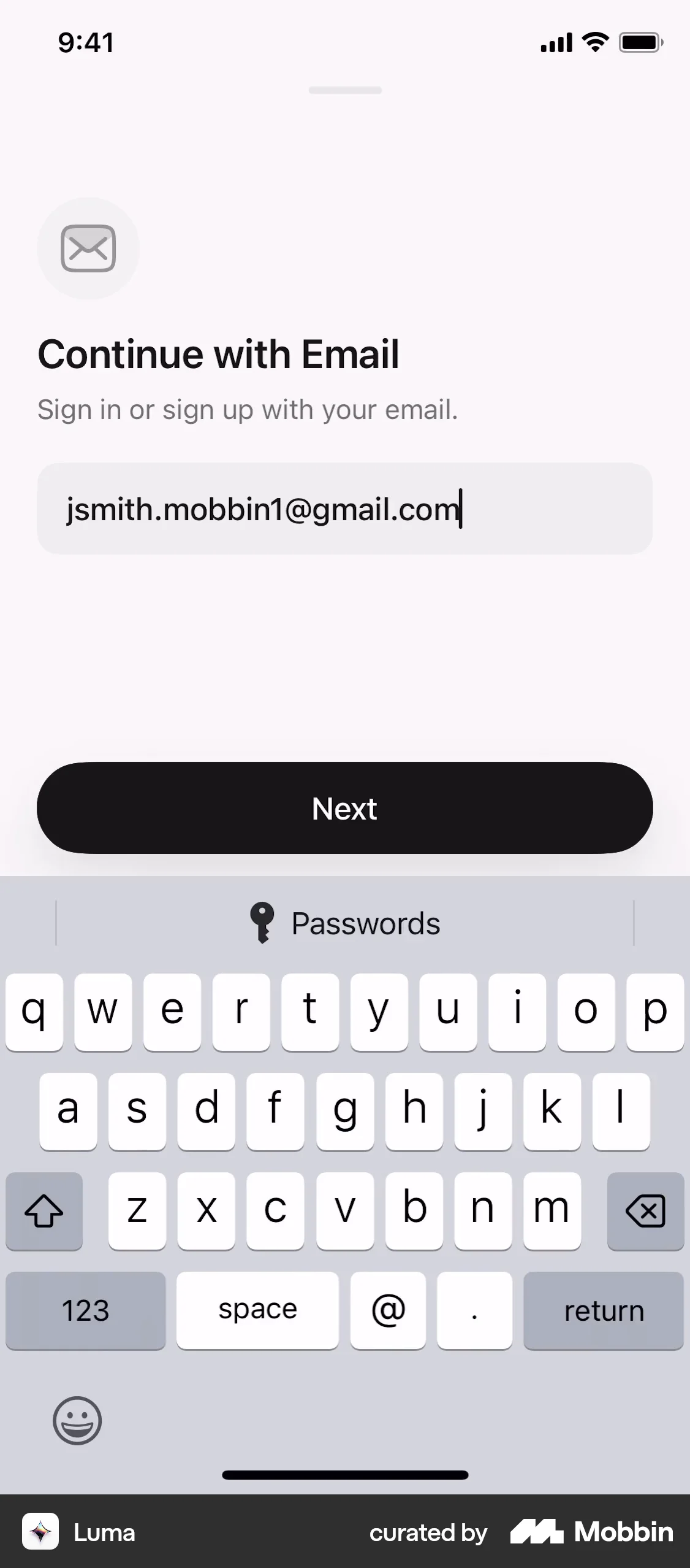 Luma Onboarding screen