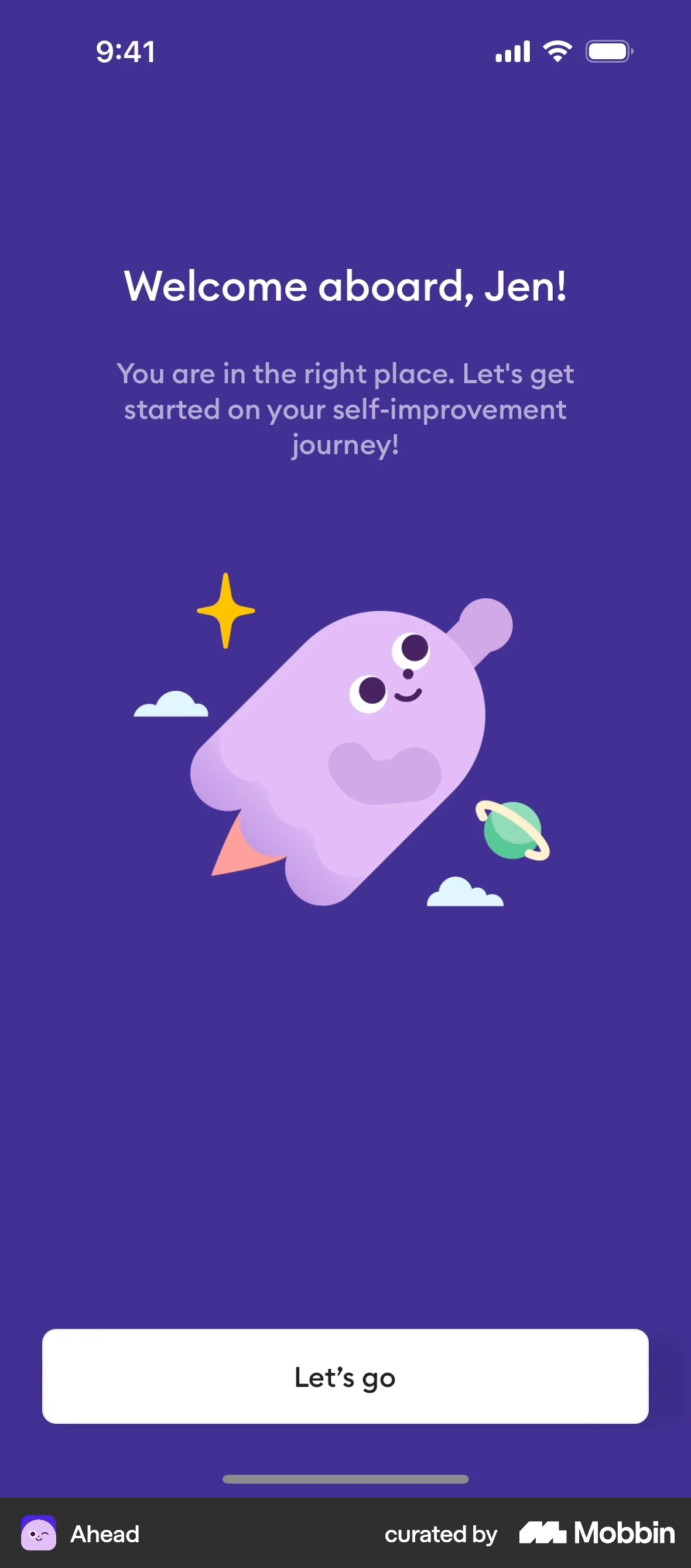 Ahead Onboarding screen