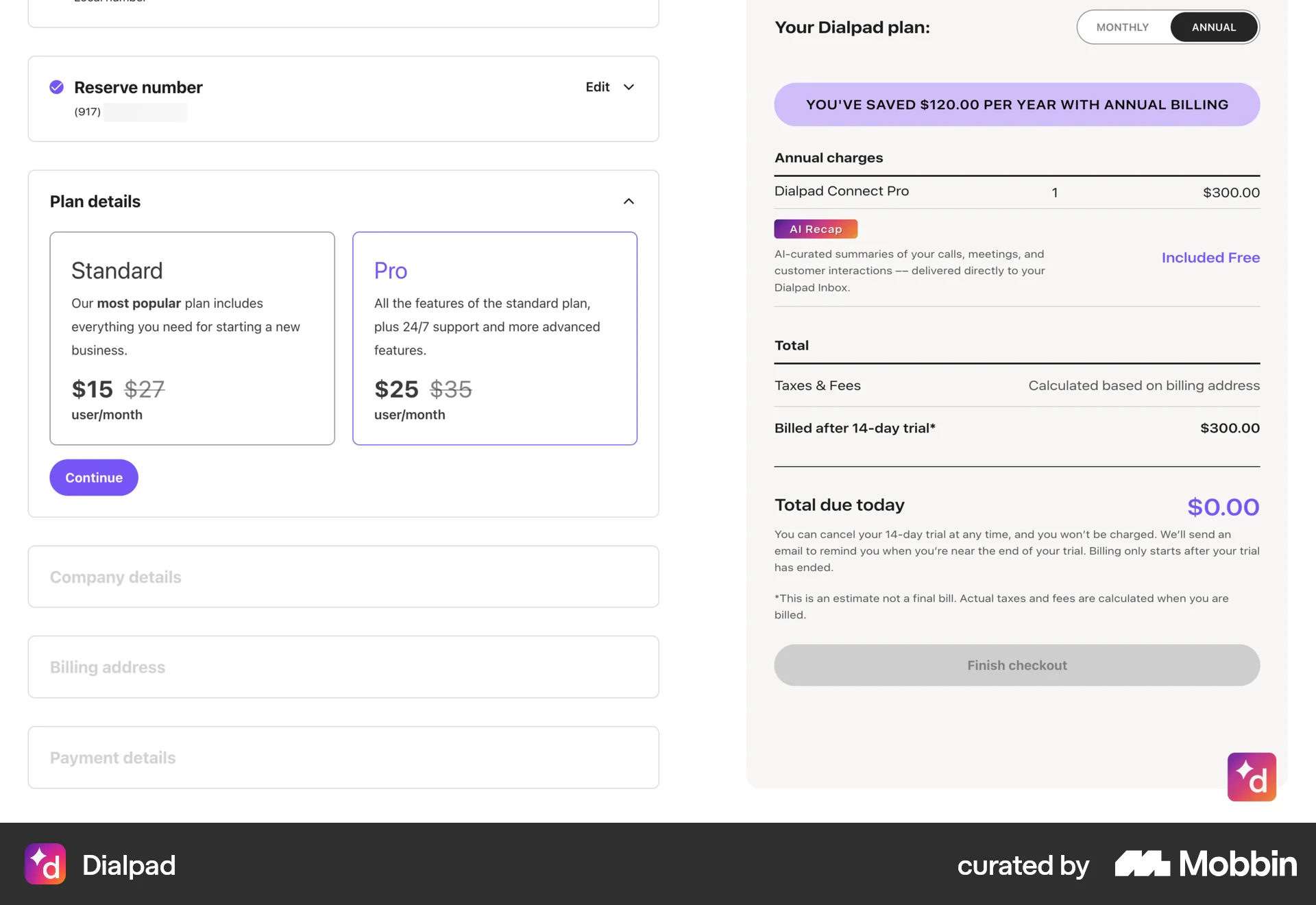 Dialpad Onboarding screen