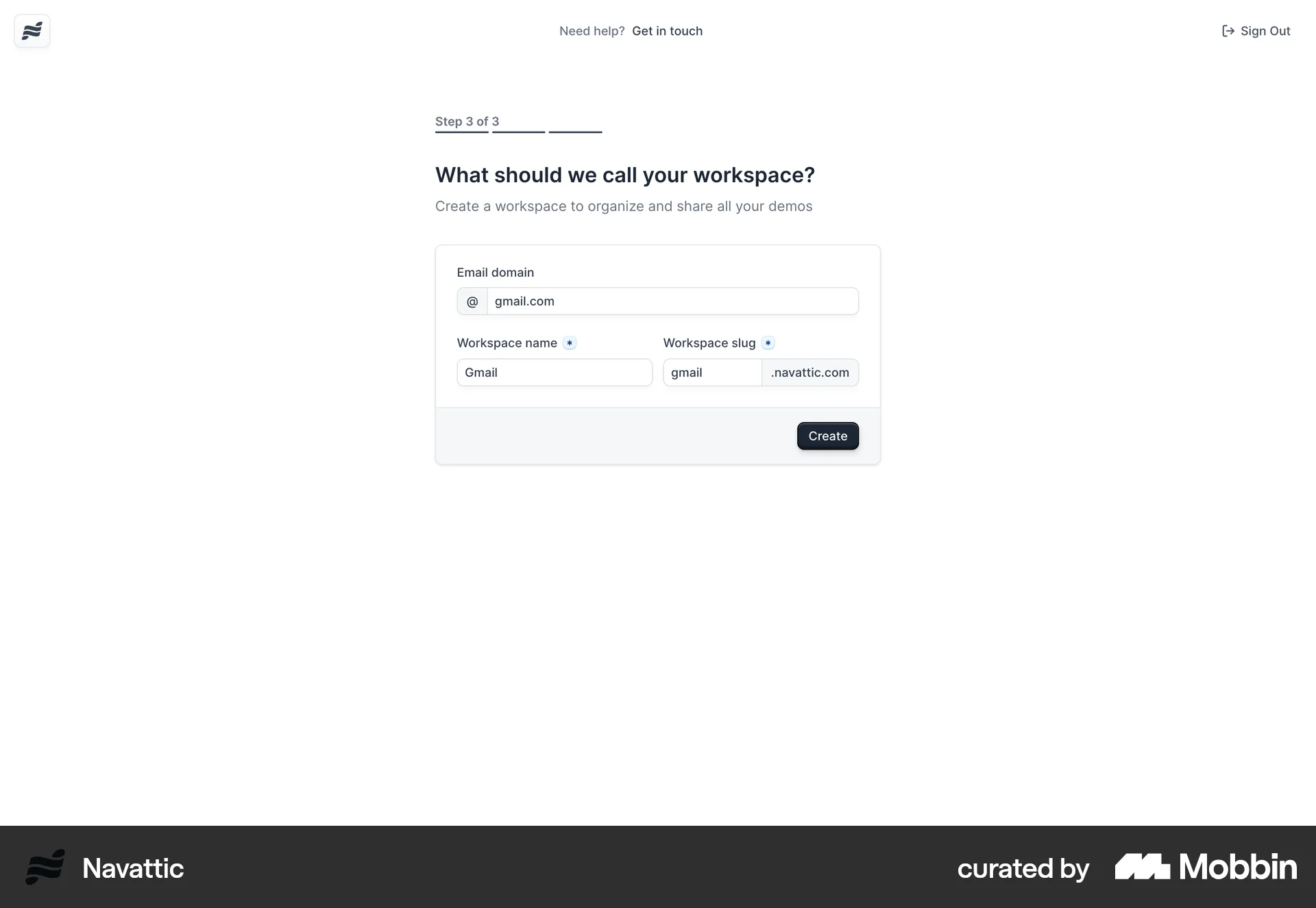 Navattic Onboarding screen