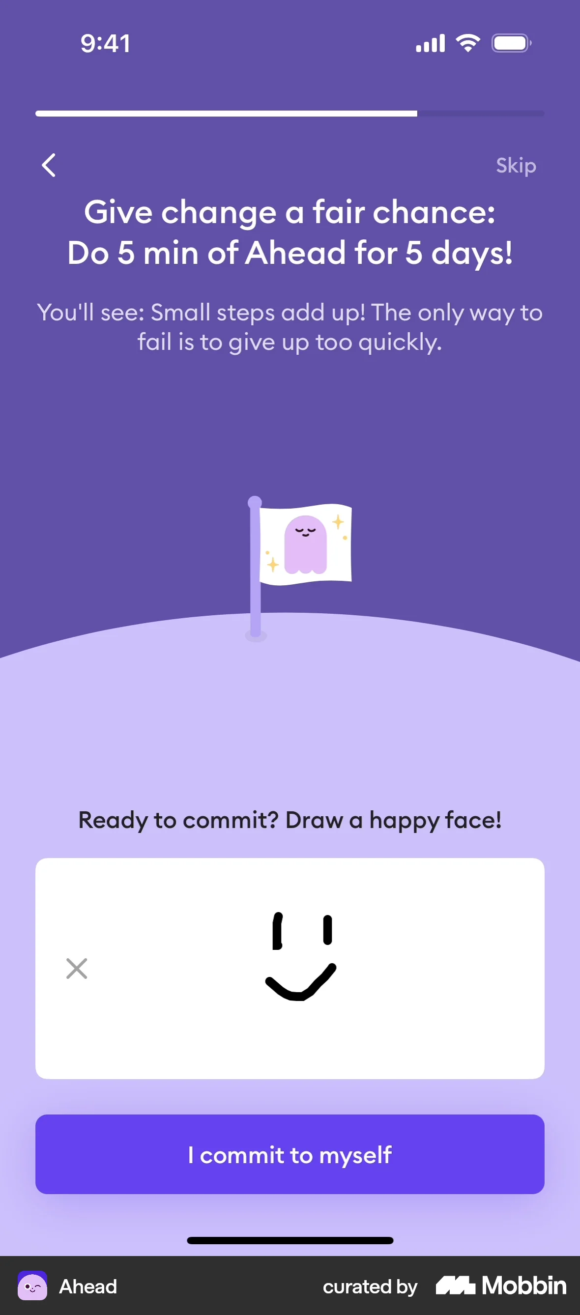 Ahead Onboarding screen
