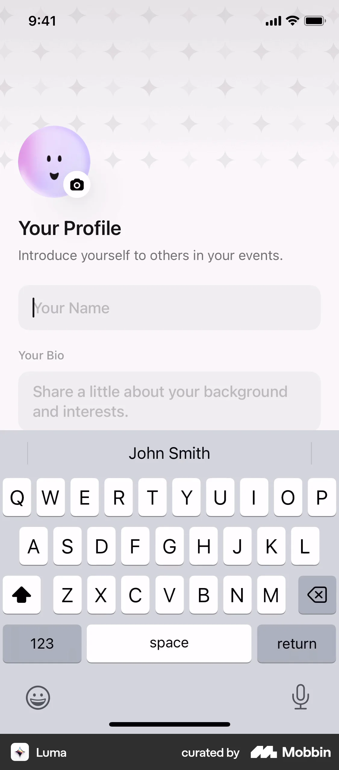 Luma Onboarding screen