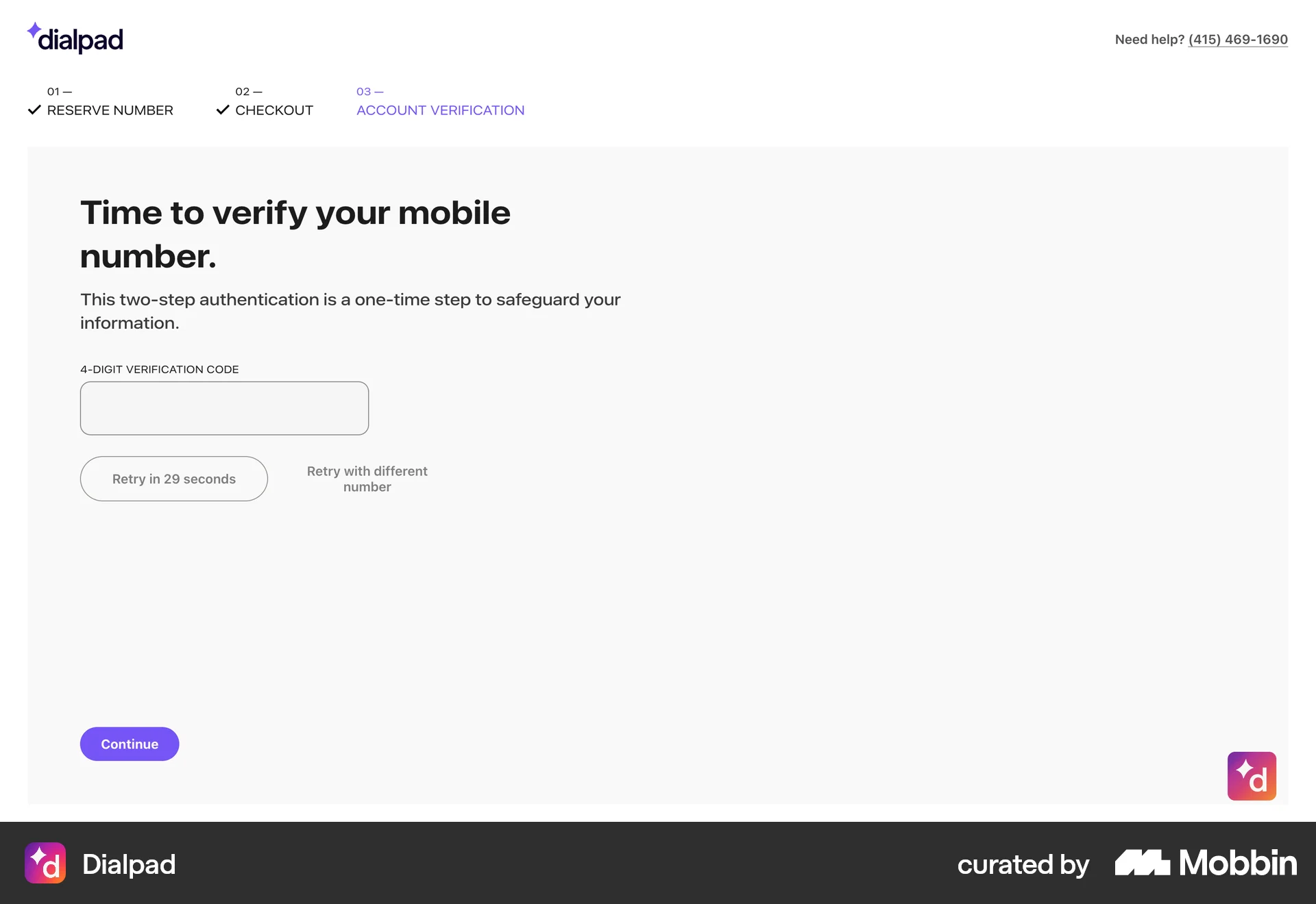 Dialpad Onboarding screen
