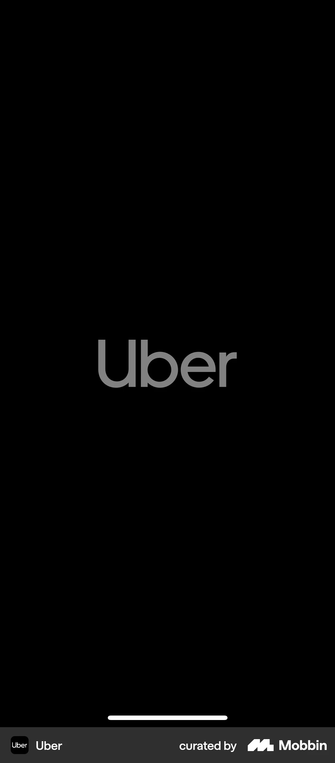 Uber Onboarding screen