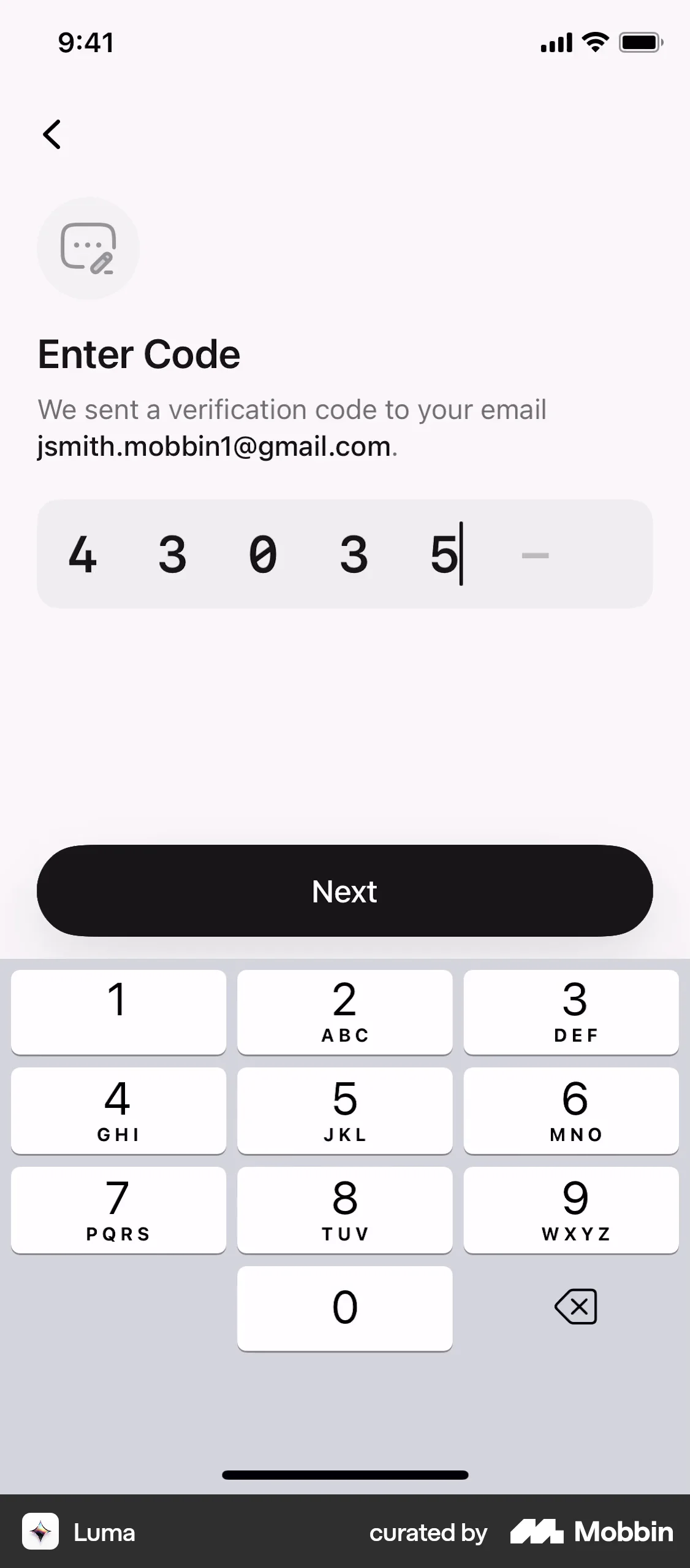 Luma Onboarding screen