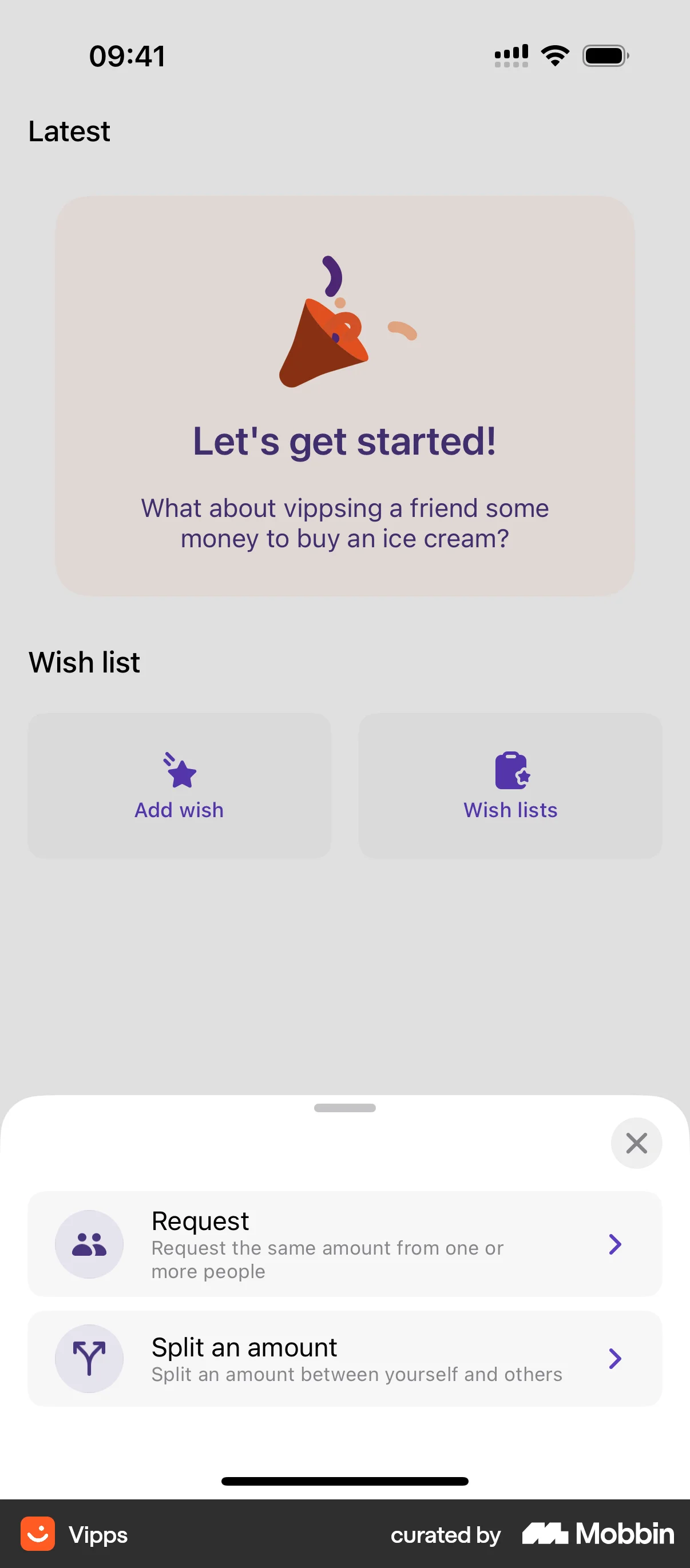 Vipps Requesting money screen