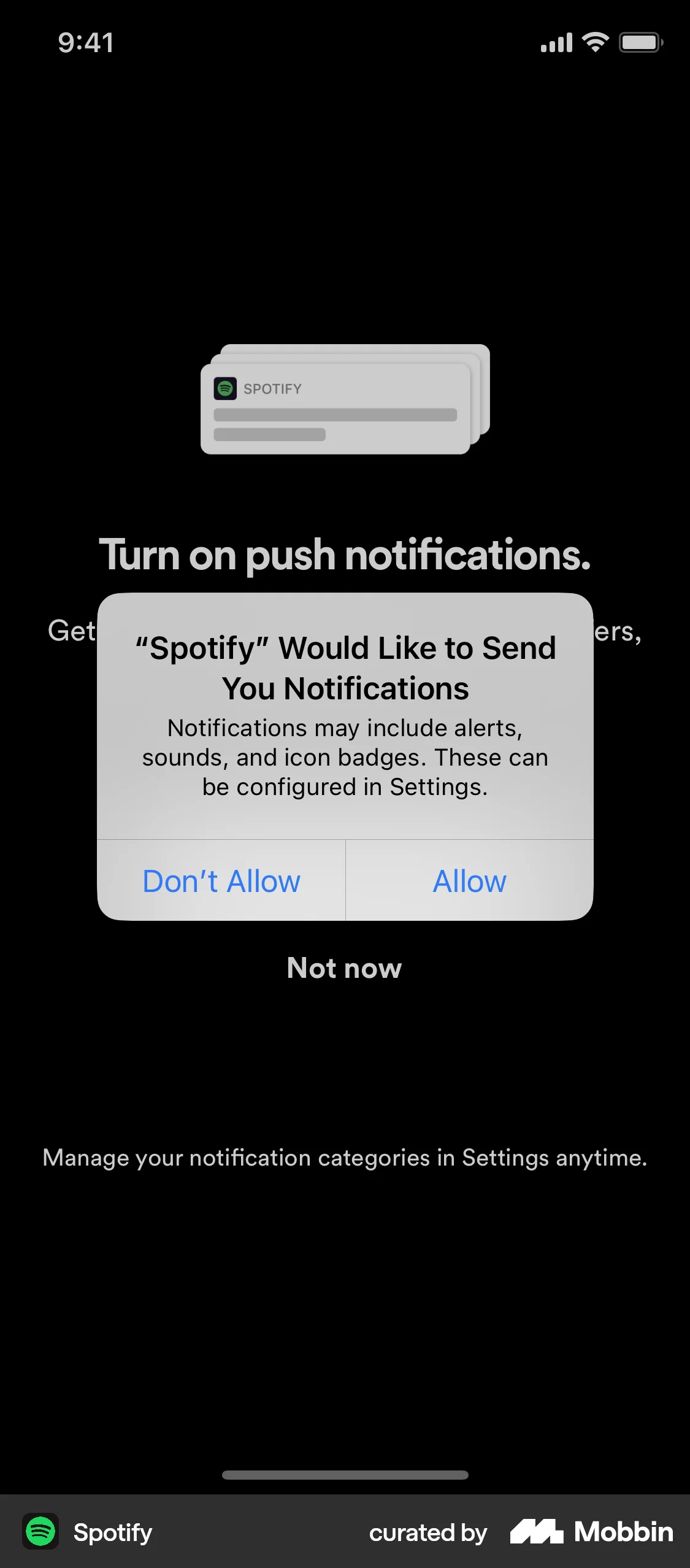 Spotify Onboarding screen