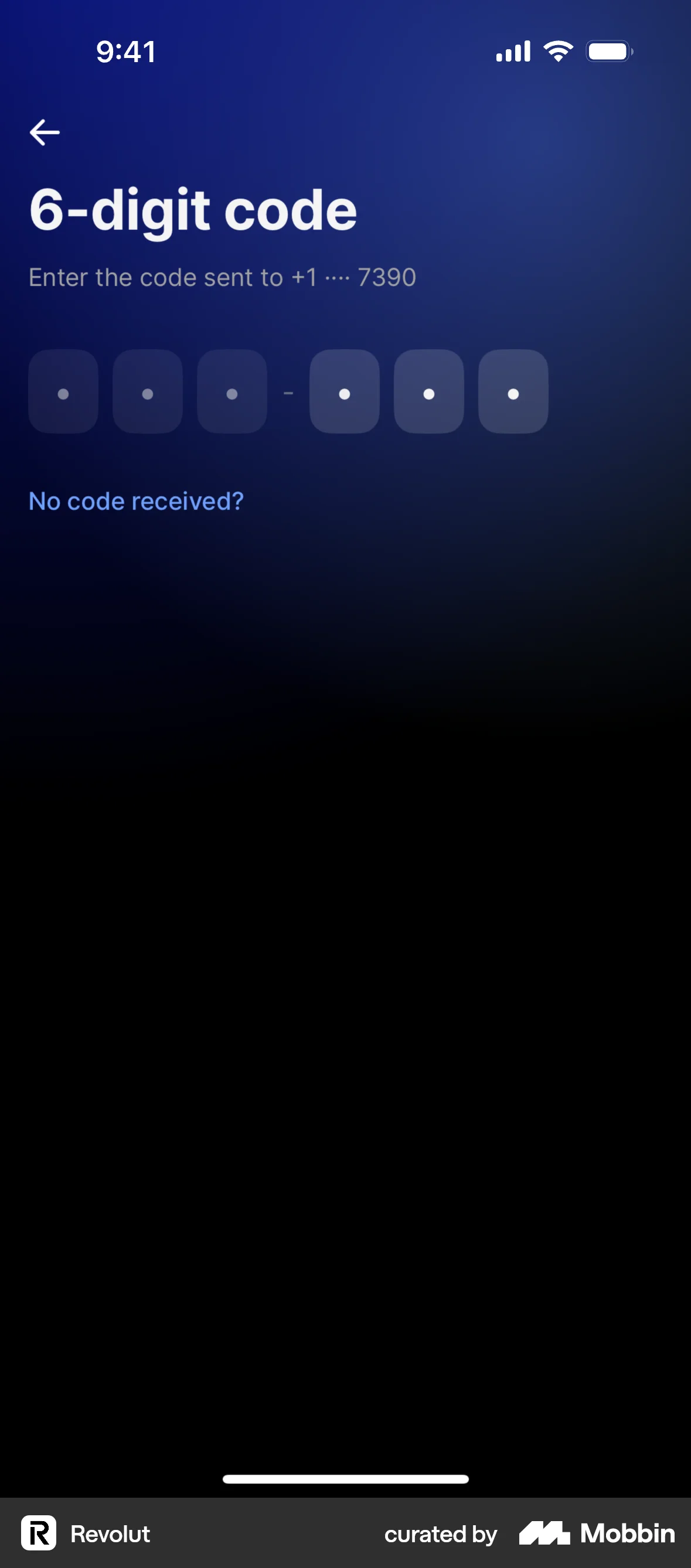 Revolut Onboarding screen