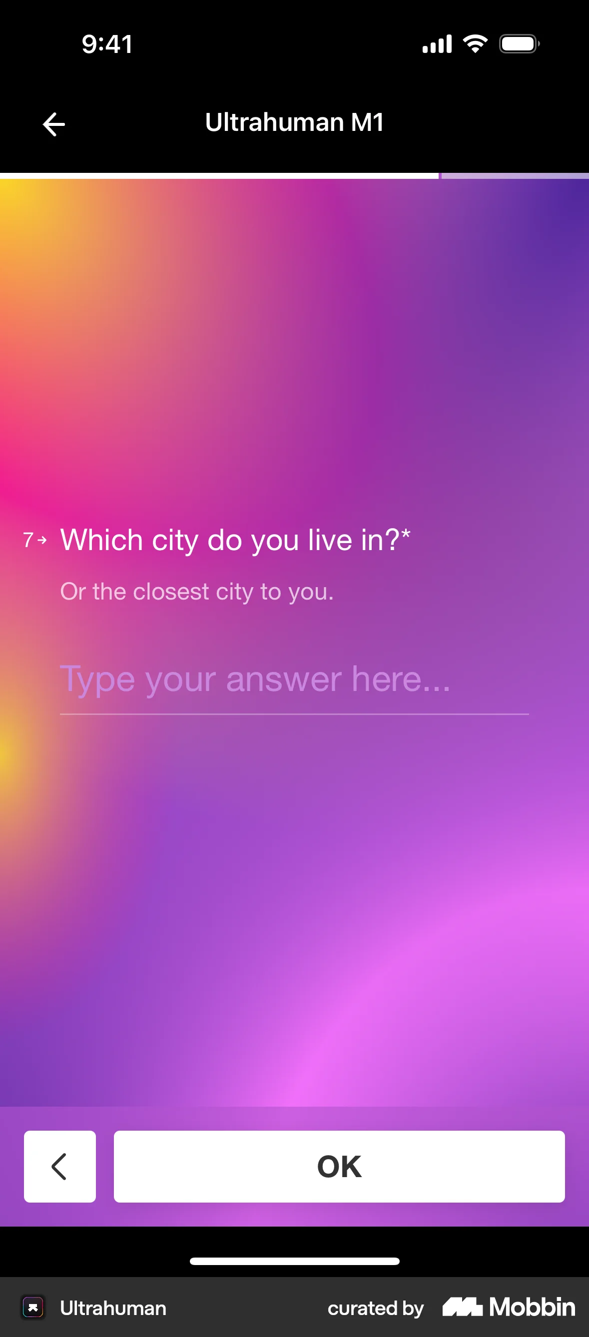 Ultrahuman Requesting Ultrahuman M1 access screen