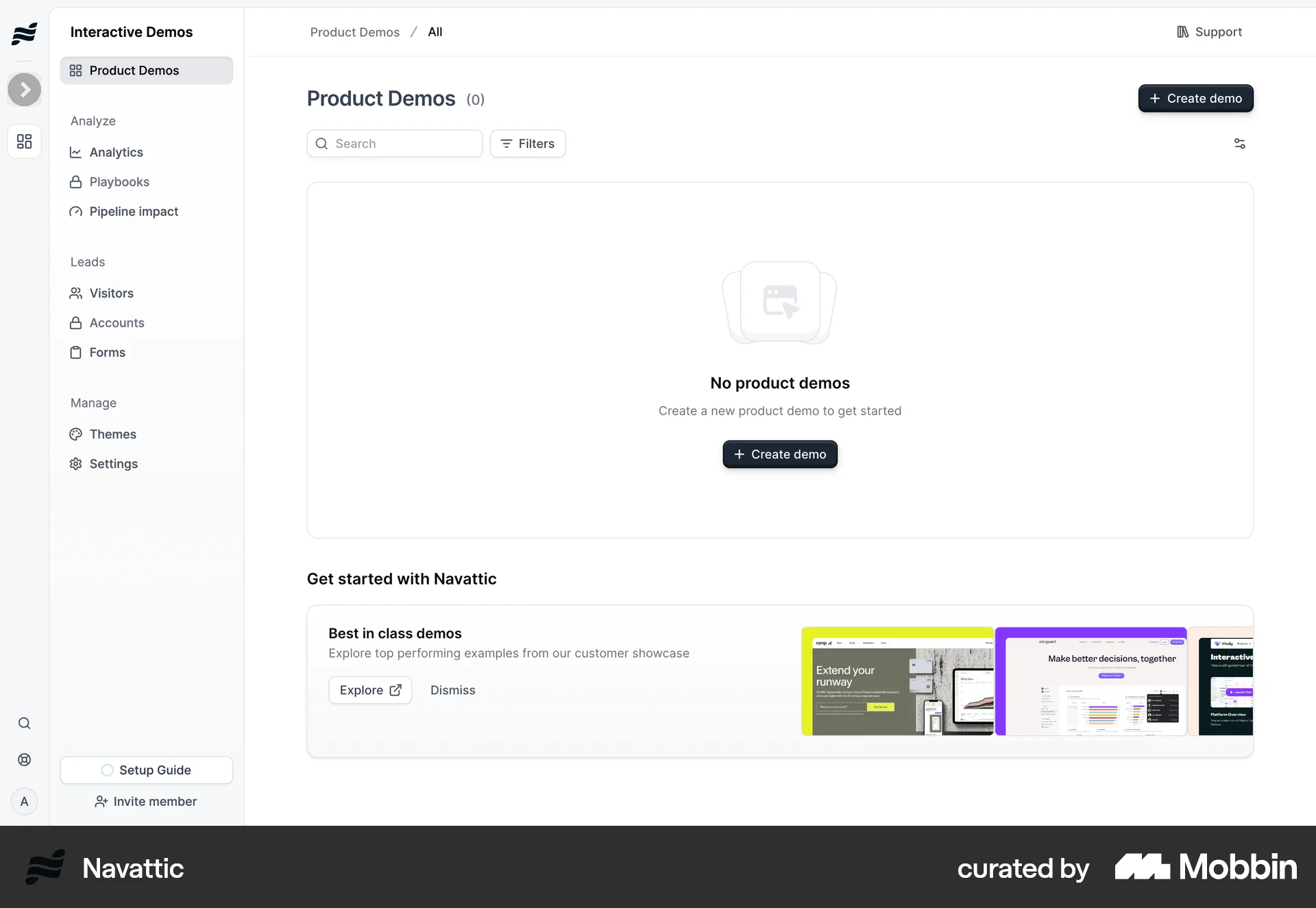 Navattic Onboarding screen