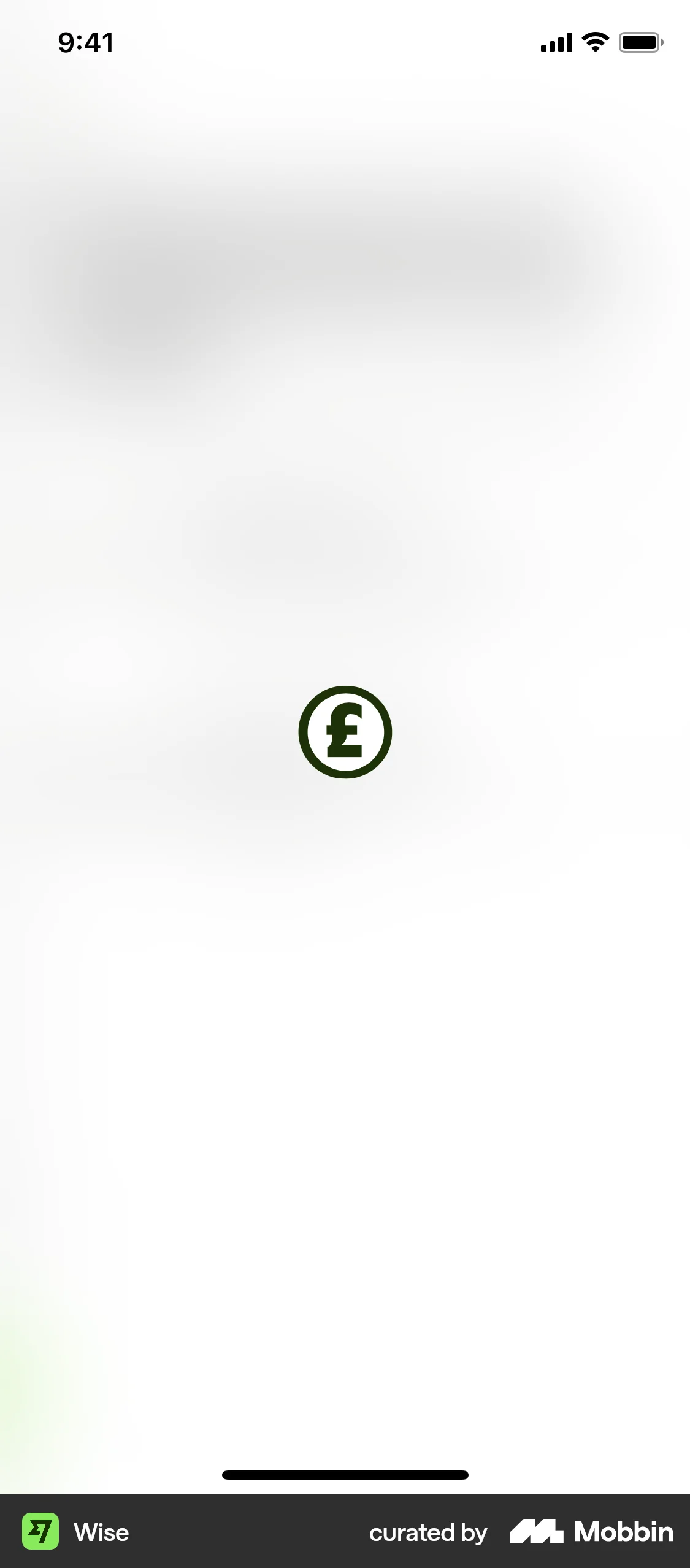 Wise Onboarding screen