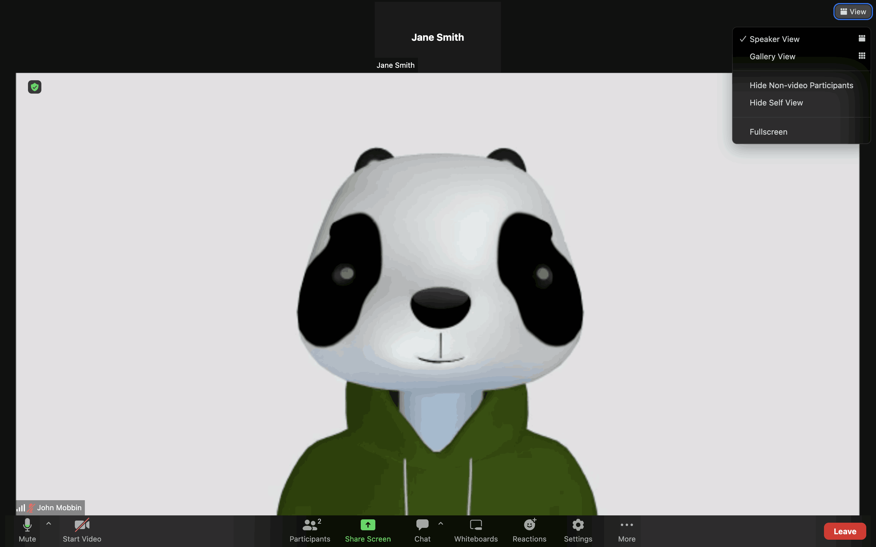 Zoom Web View Options Menu | Mobbin