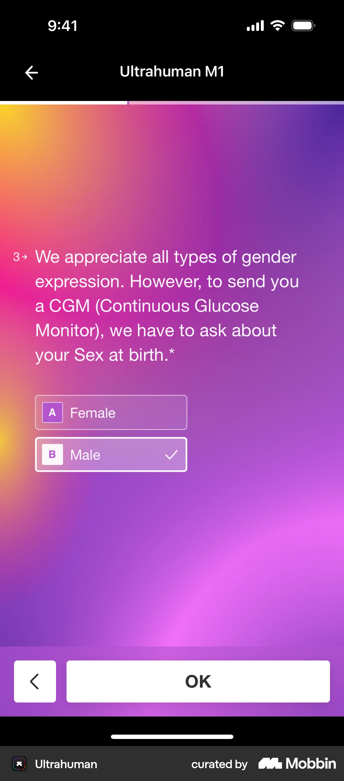 Ultrahuman Requesting Ultrahuman M1 access screen