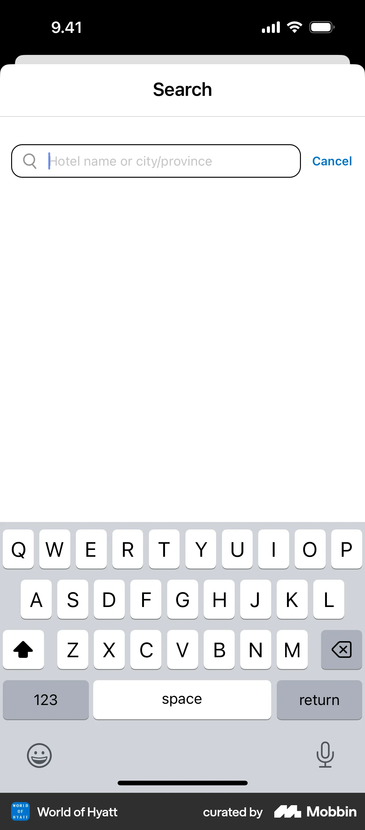 World of Hyatt Requesting missing stay credit screen