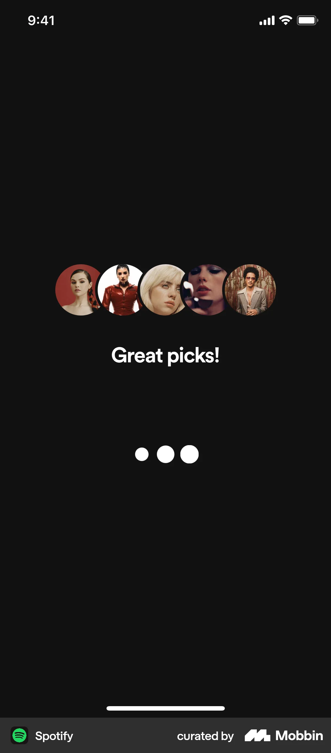 Spotify Onboarding screen
