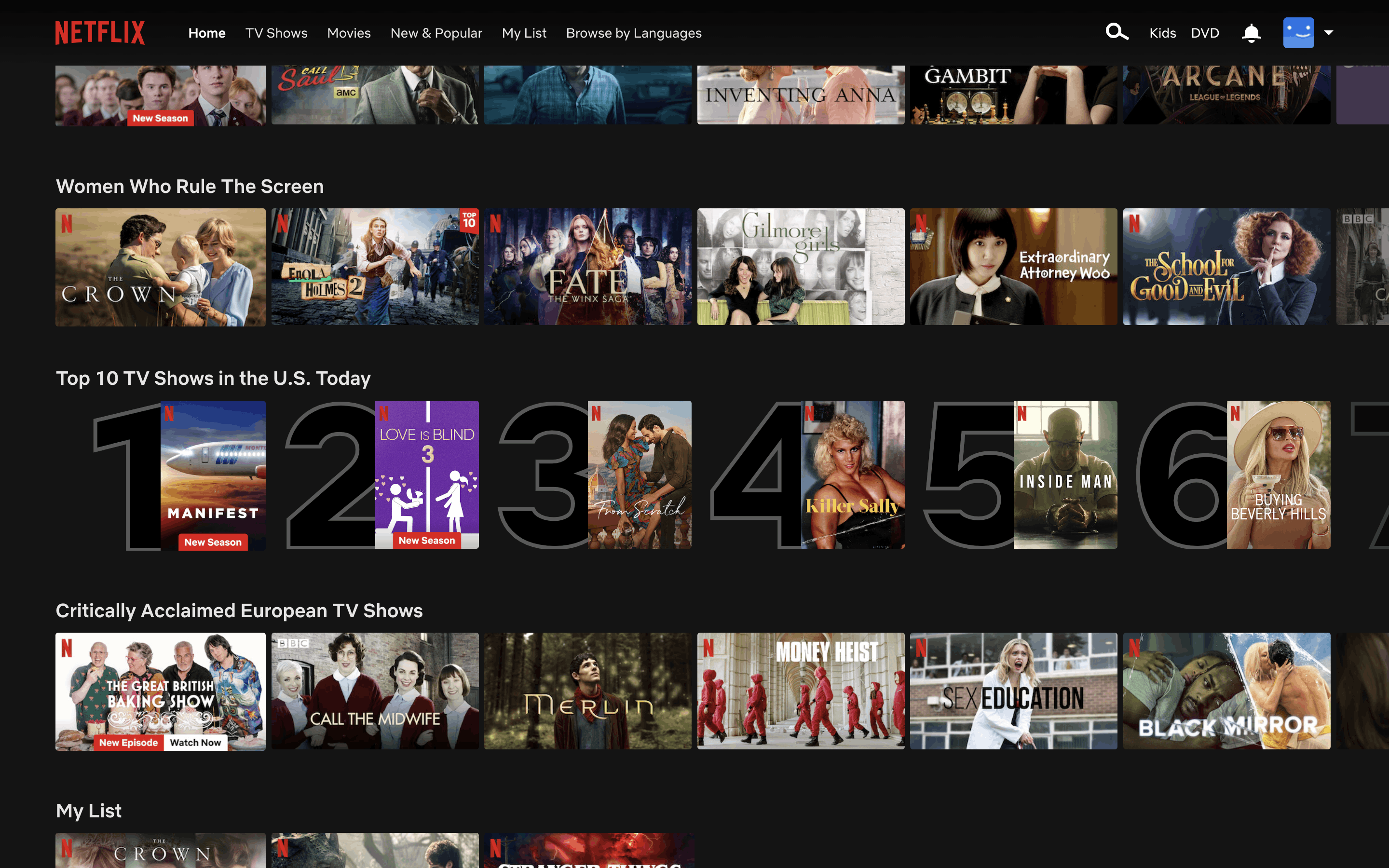 Netflix Web Screen | Mobbin