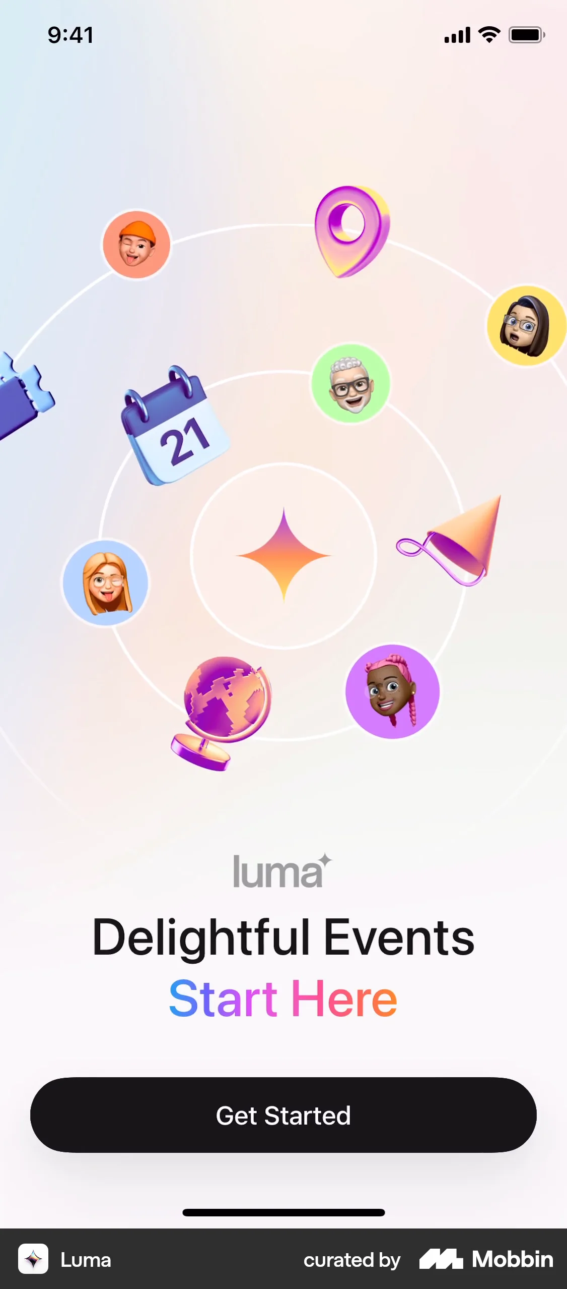Luma Onboarding screen