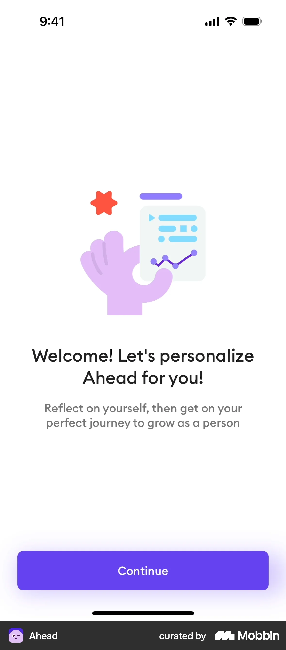 Ahead Onboarding screen