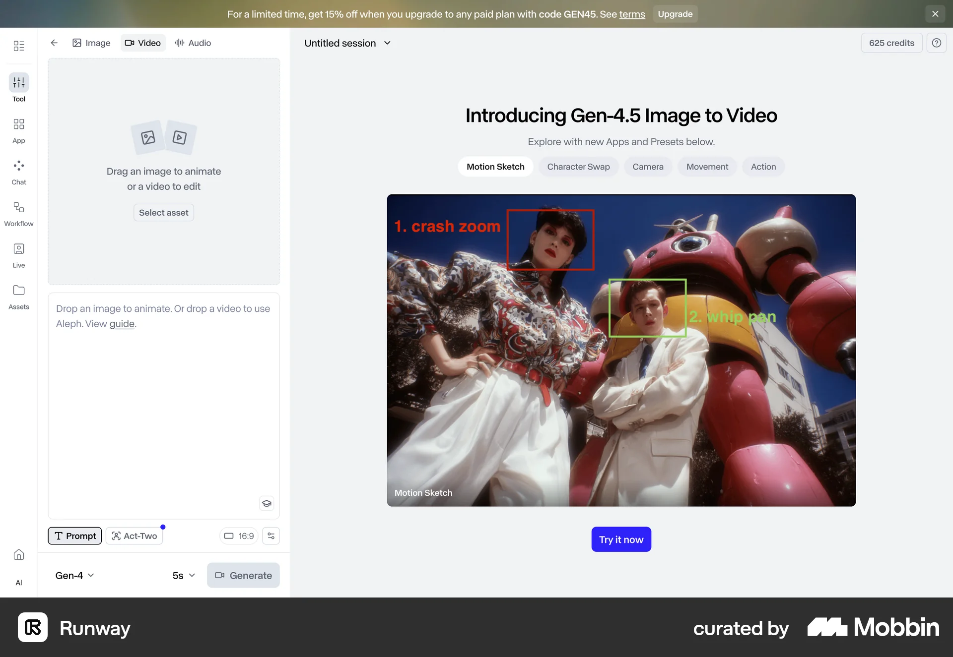 Runway Onboarding screen