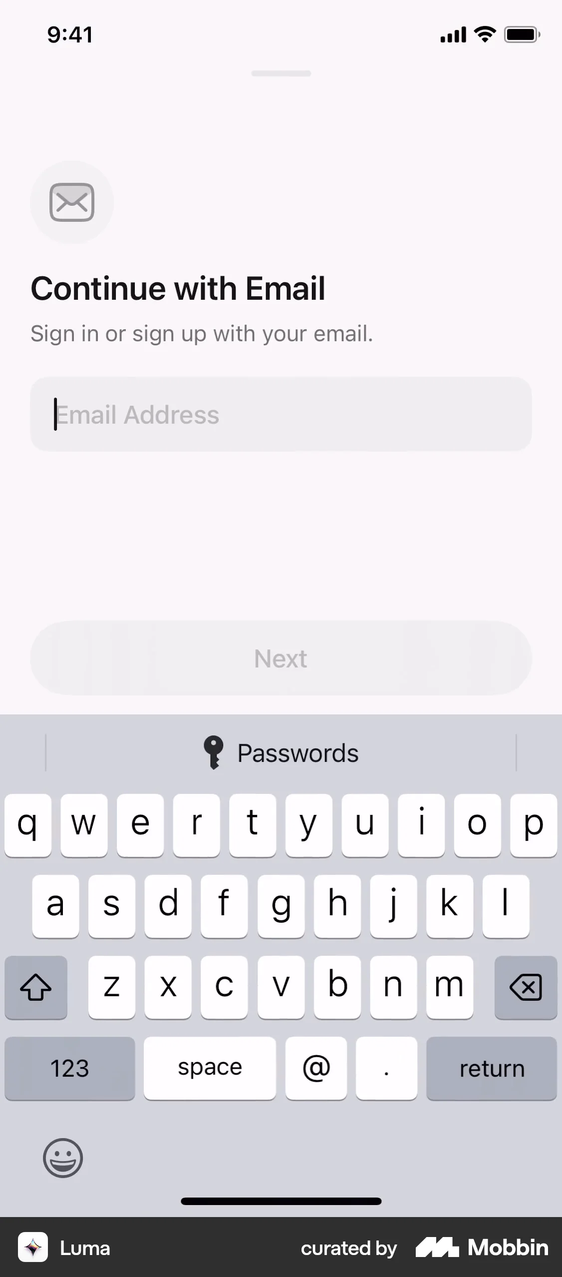 Luma Onboarding screen