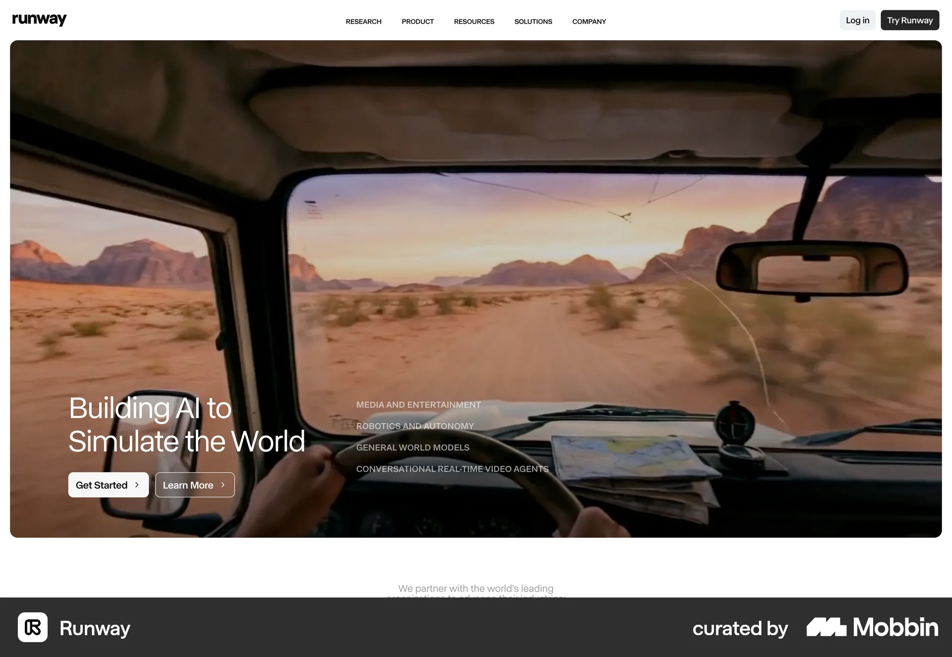 Runway Onboarding screen