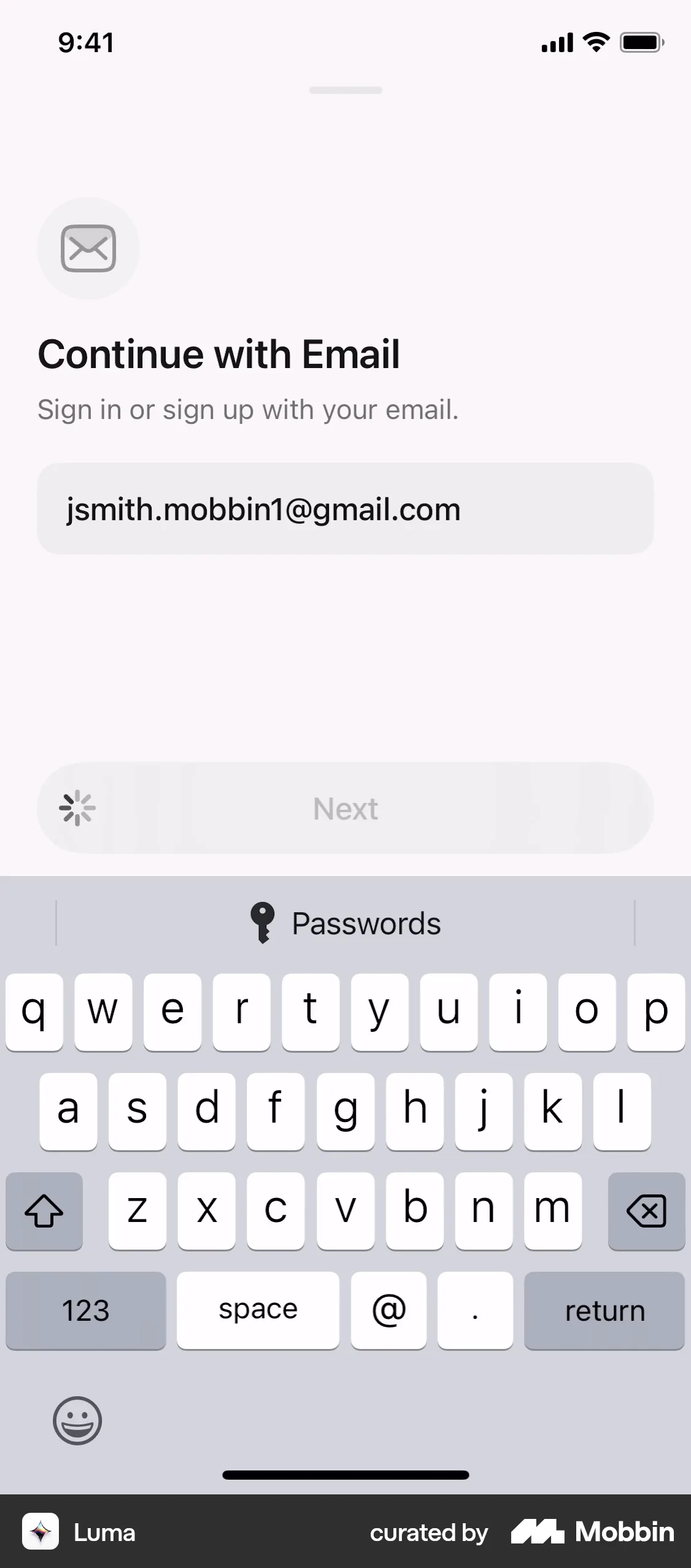 Luma Onboarding screen