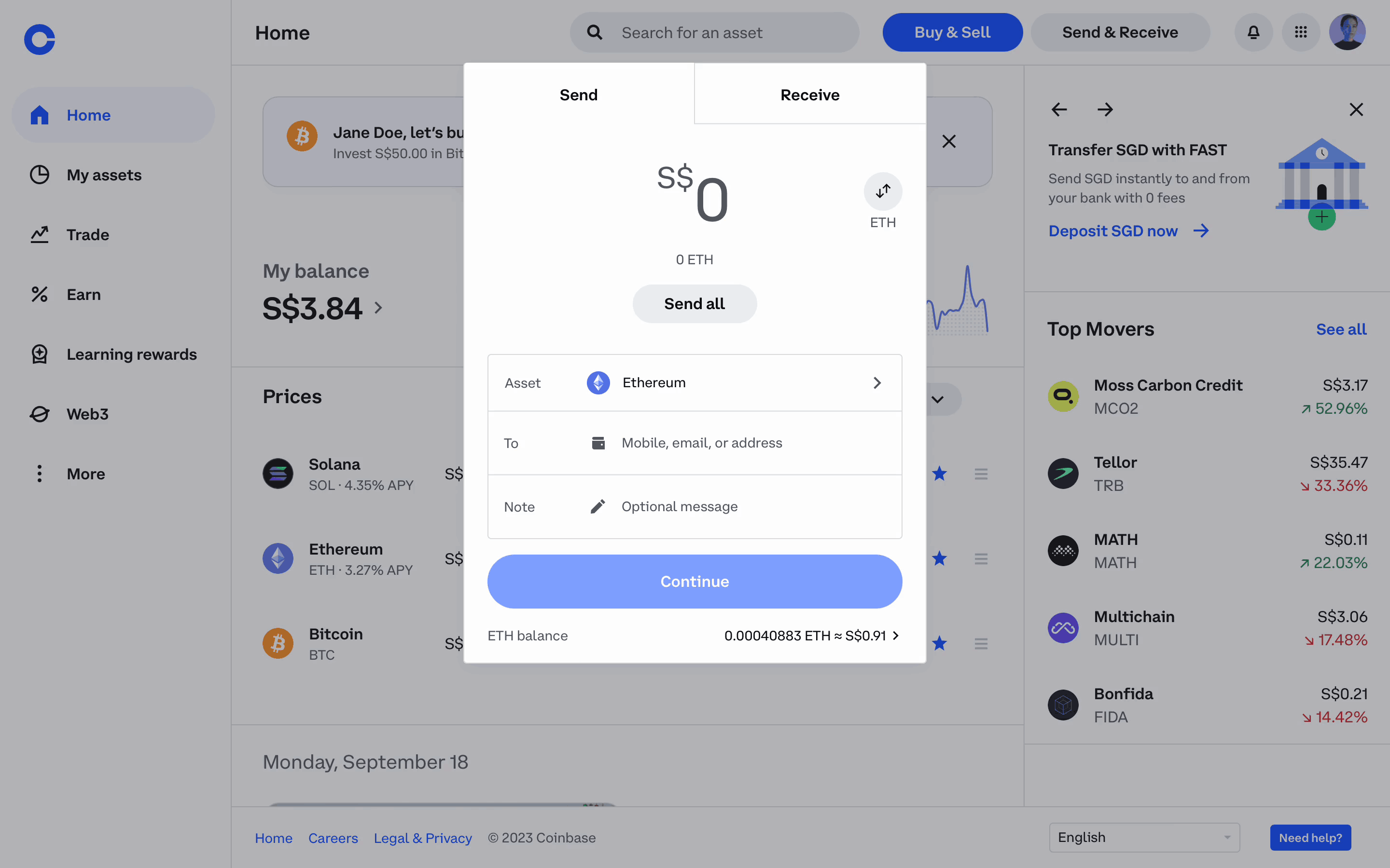 Web Transferring Money & Donating Flow
