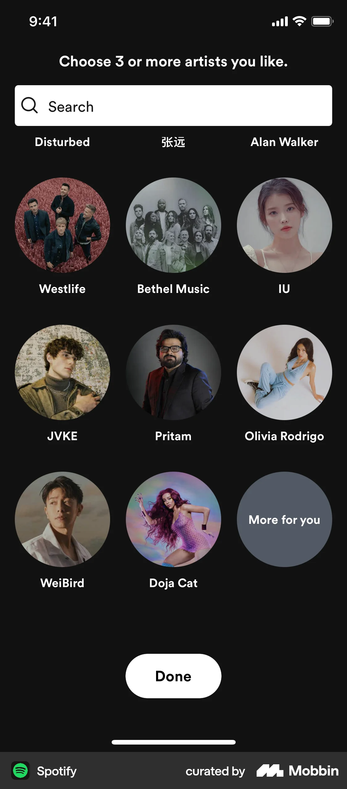 Spotify Onboarding screen