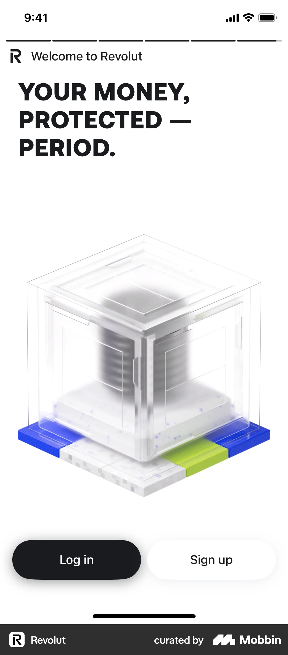 Revolut Onboarding screen