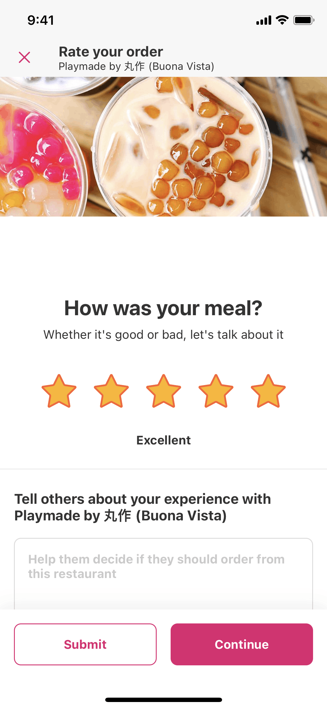 foodpanda iOS Feedback form | Mobbin