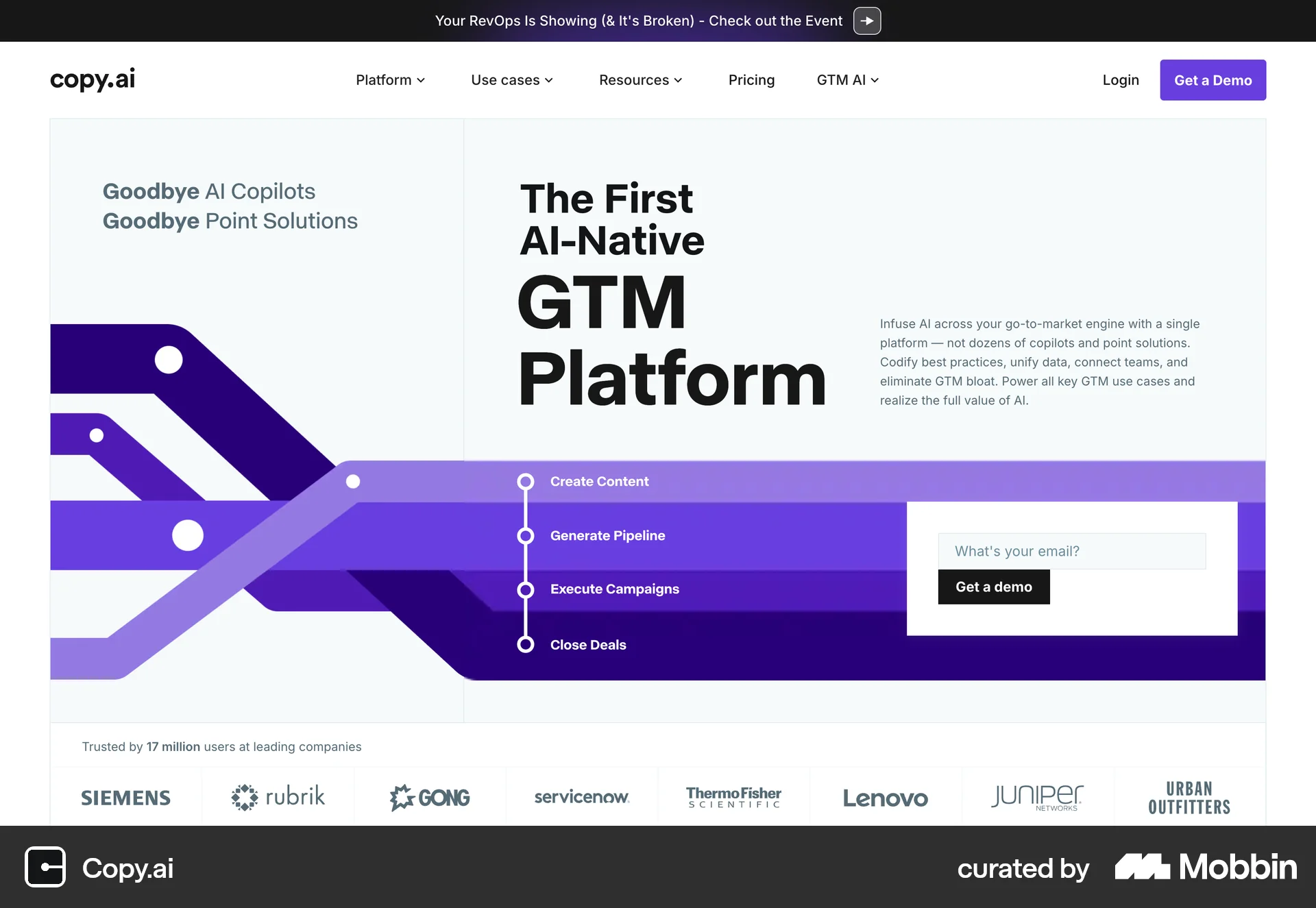 Copy.ai Onboarding screen
