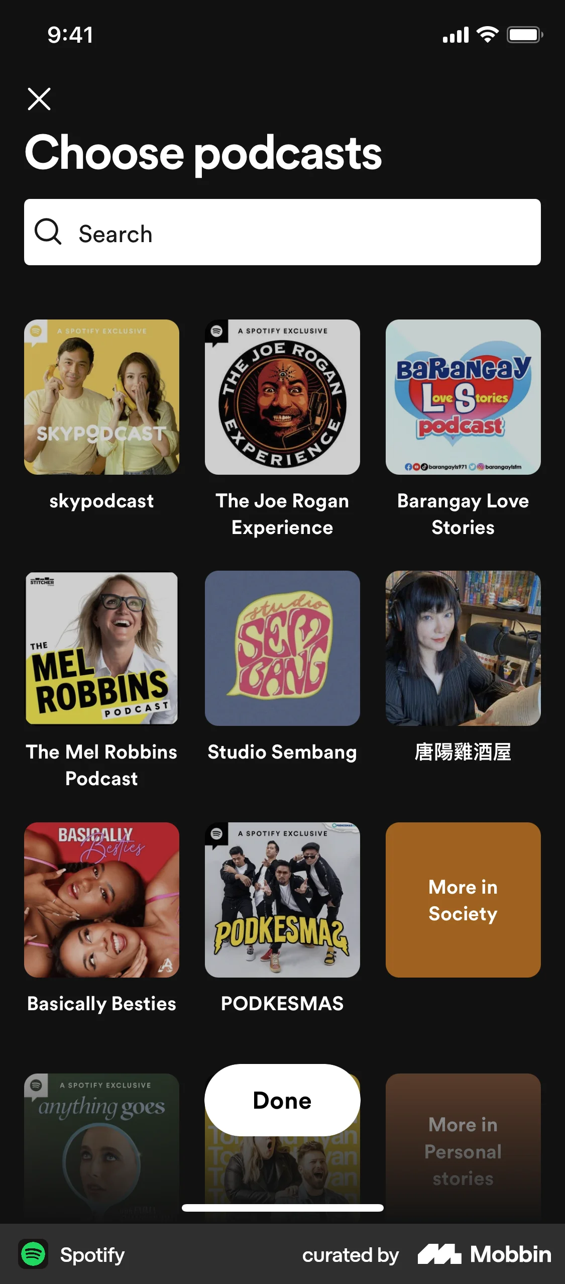 Spotify Onboarding screen