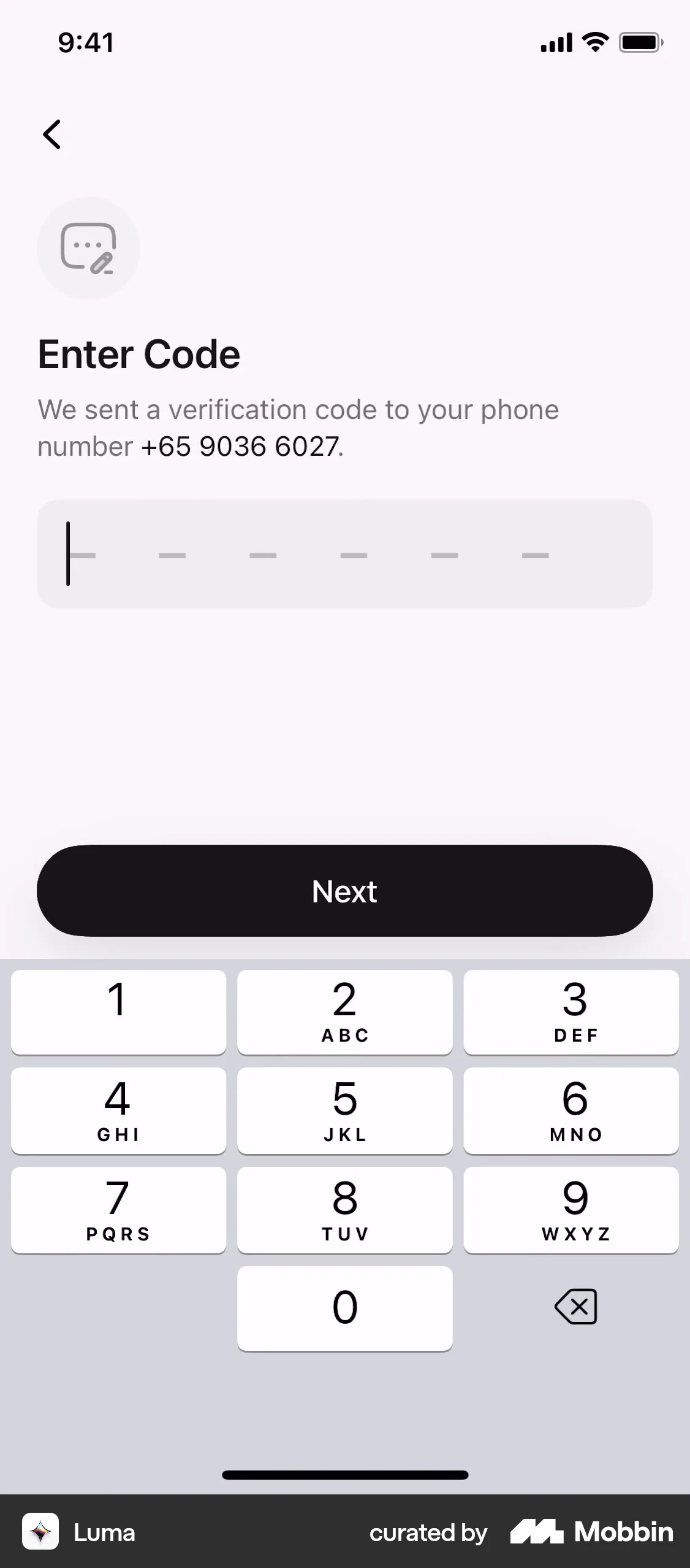 Luma Onboarding screen
