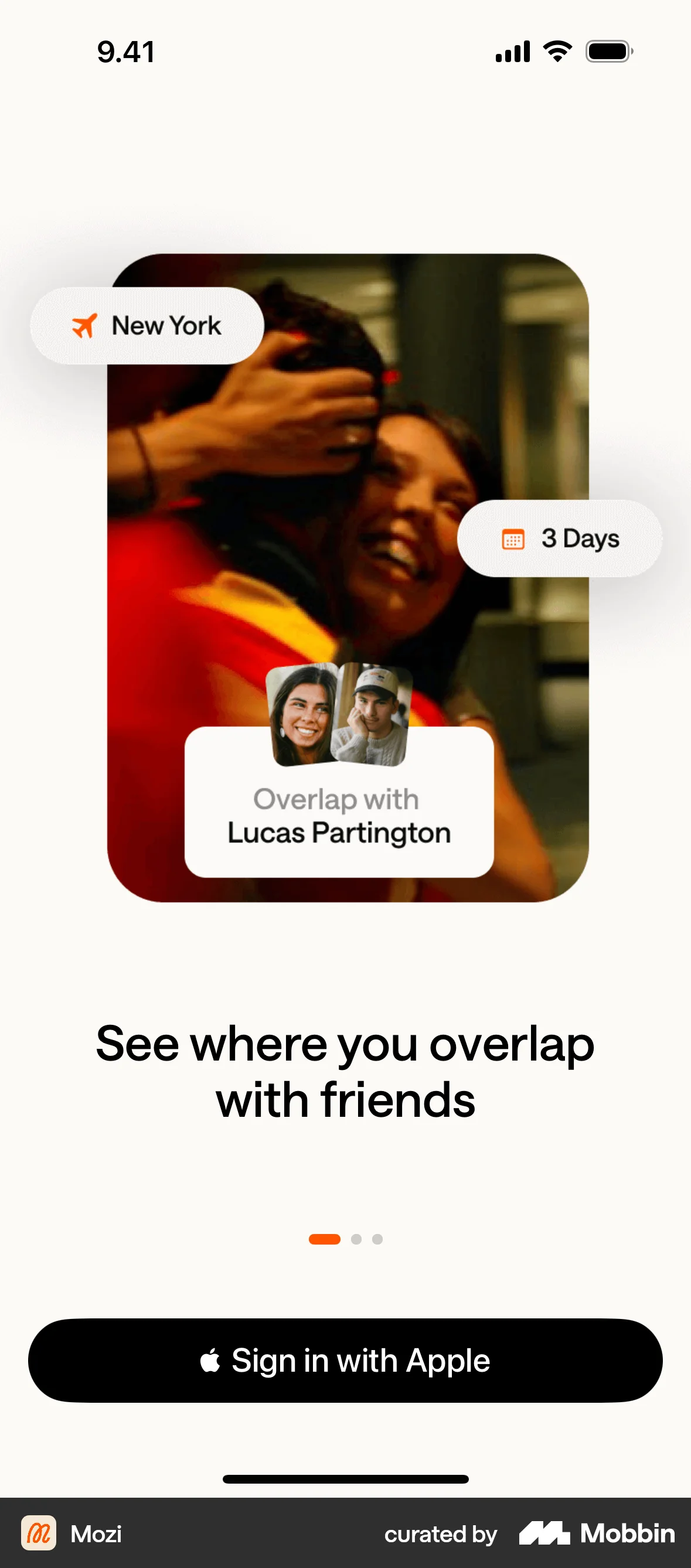 Mozi Onboarding screen