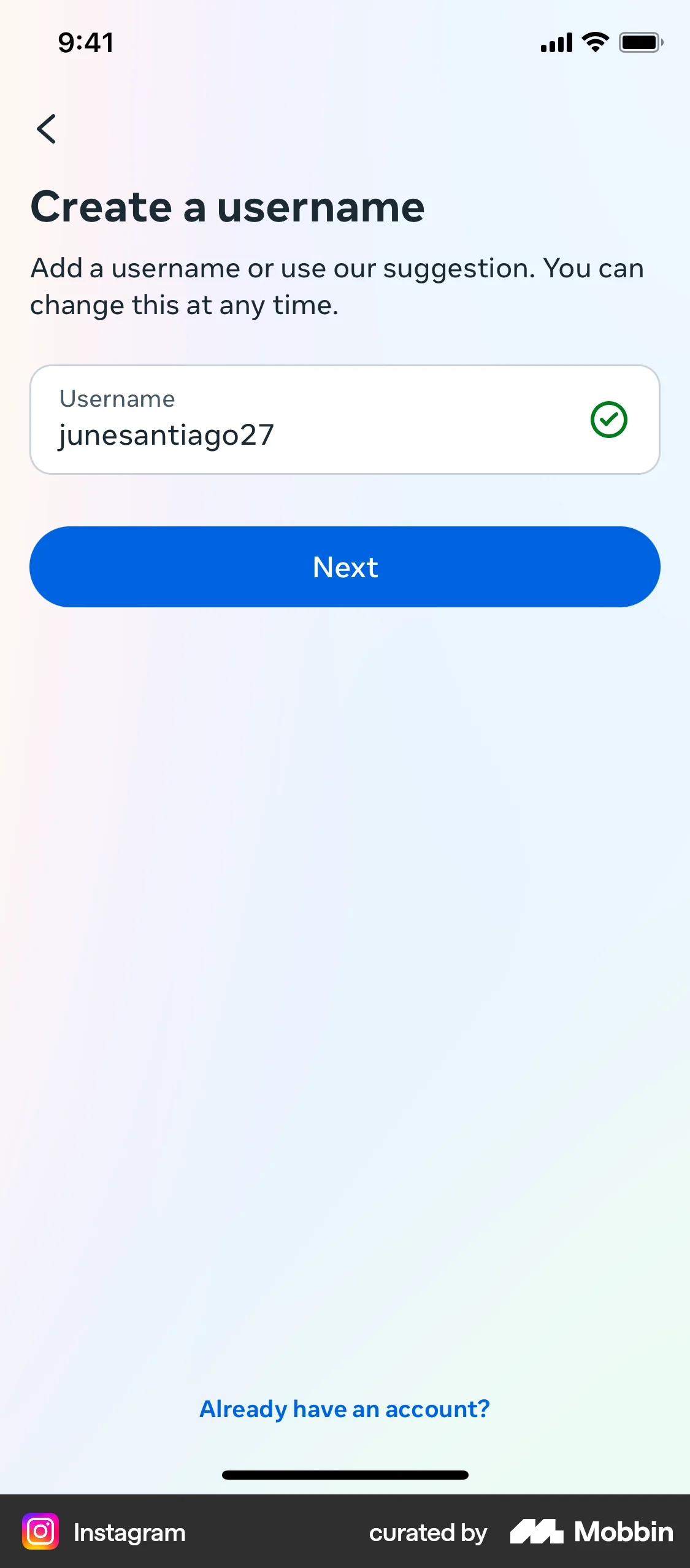Instagram Onboarding screen