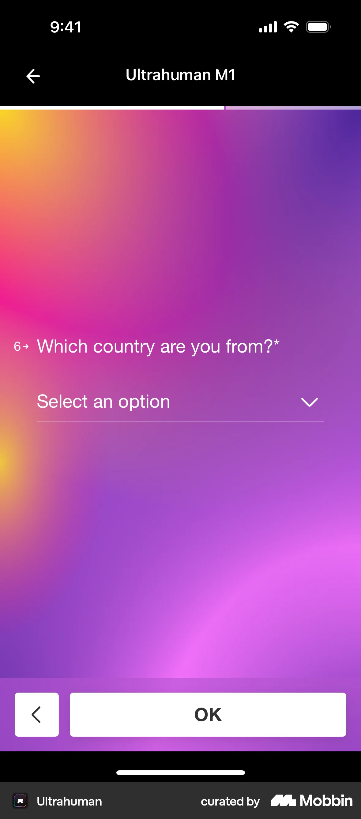 Ultrahuman Requesting Ultrahuman M1 access screen