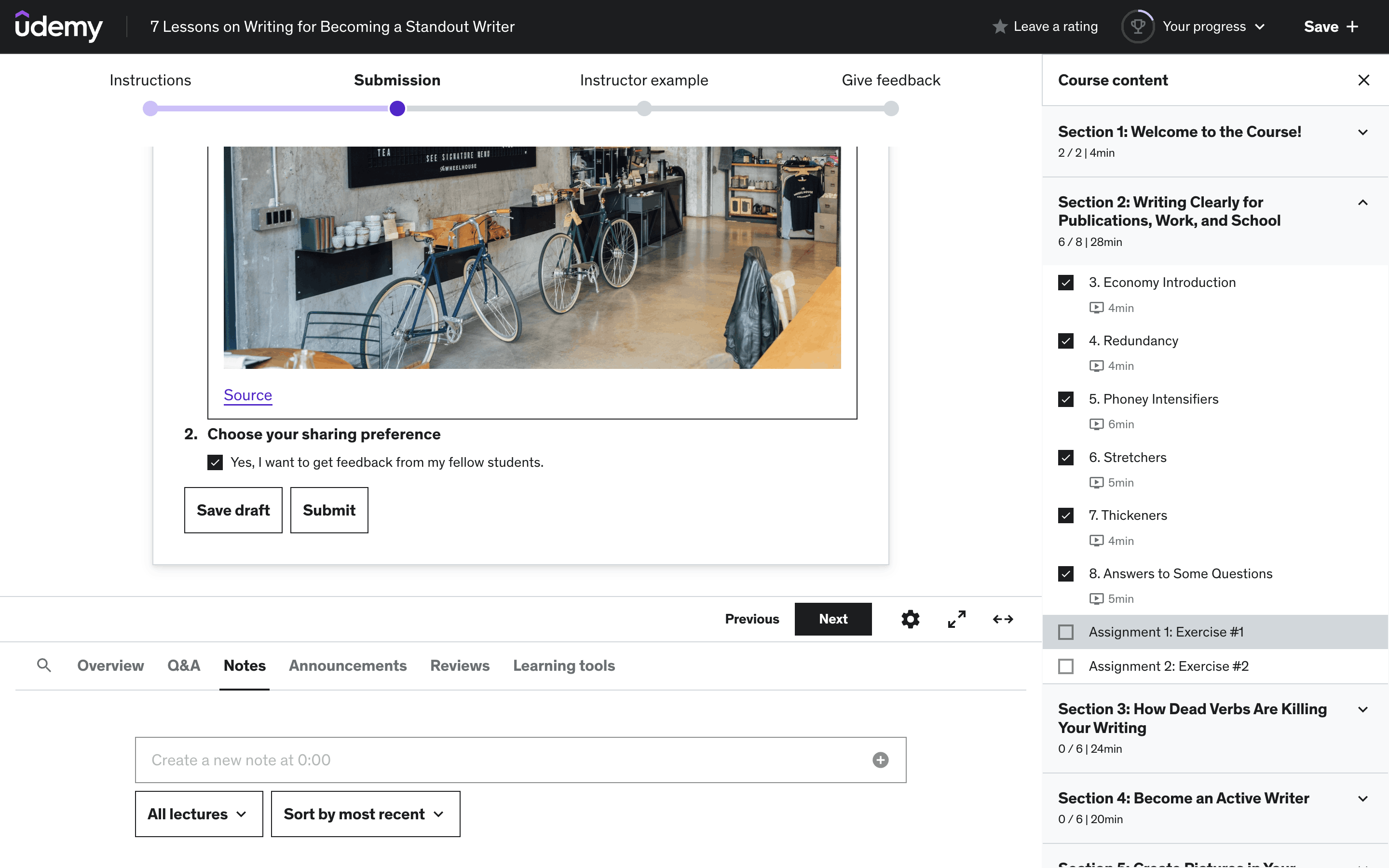 Udemy Web Submitting an assignment Flow | Mobbin