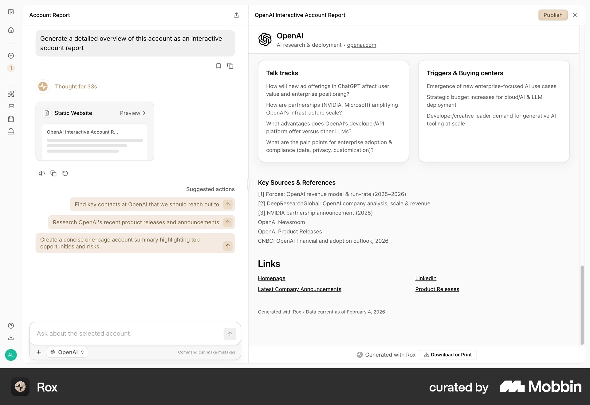Rox Onboarding screen
